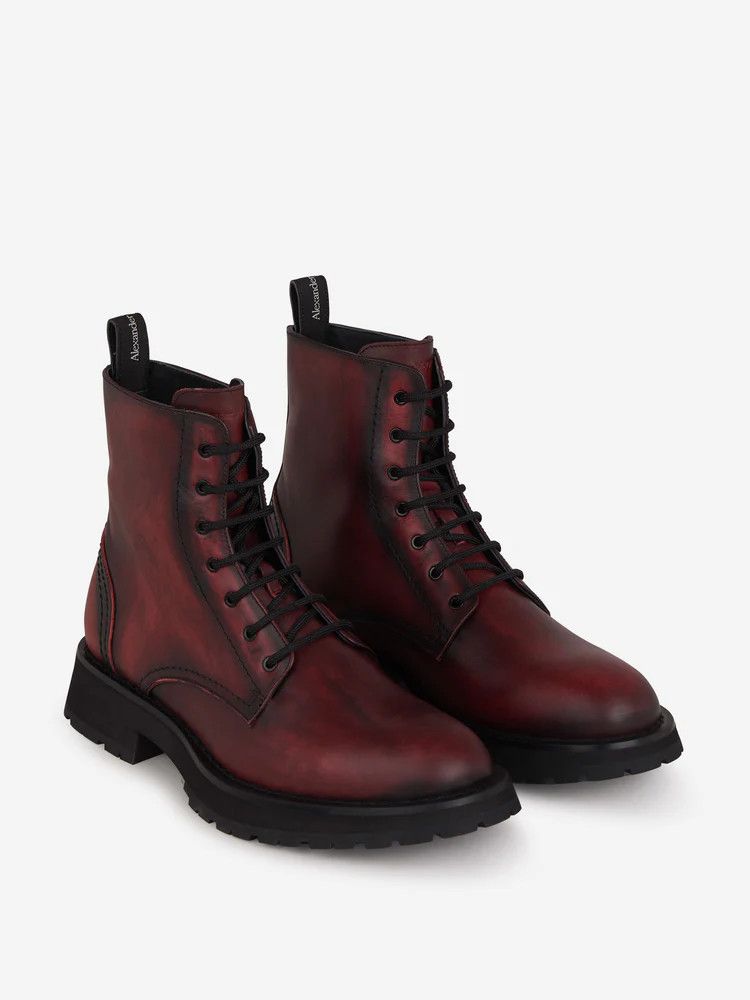 Alexander McQueen o1y1024 Ankle Boots in Burgundy Size US 7 / EU 40 - 1 Thumbnail