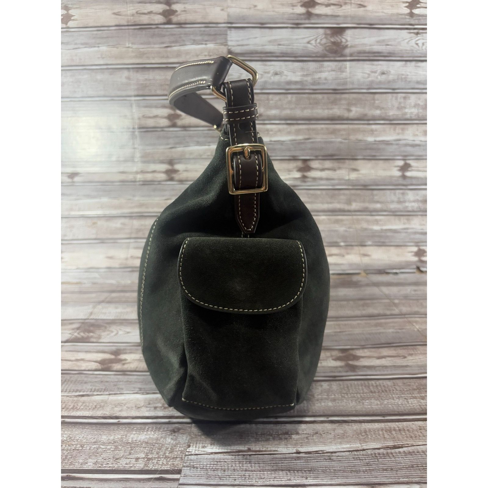 Dooney & Bourke DOONEY & BOURKE Suede leather satchel purse bag color green Size ONE SIZE - 12 Thumbnail