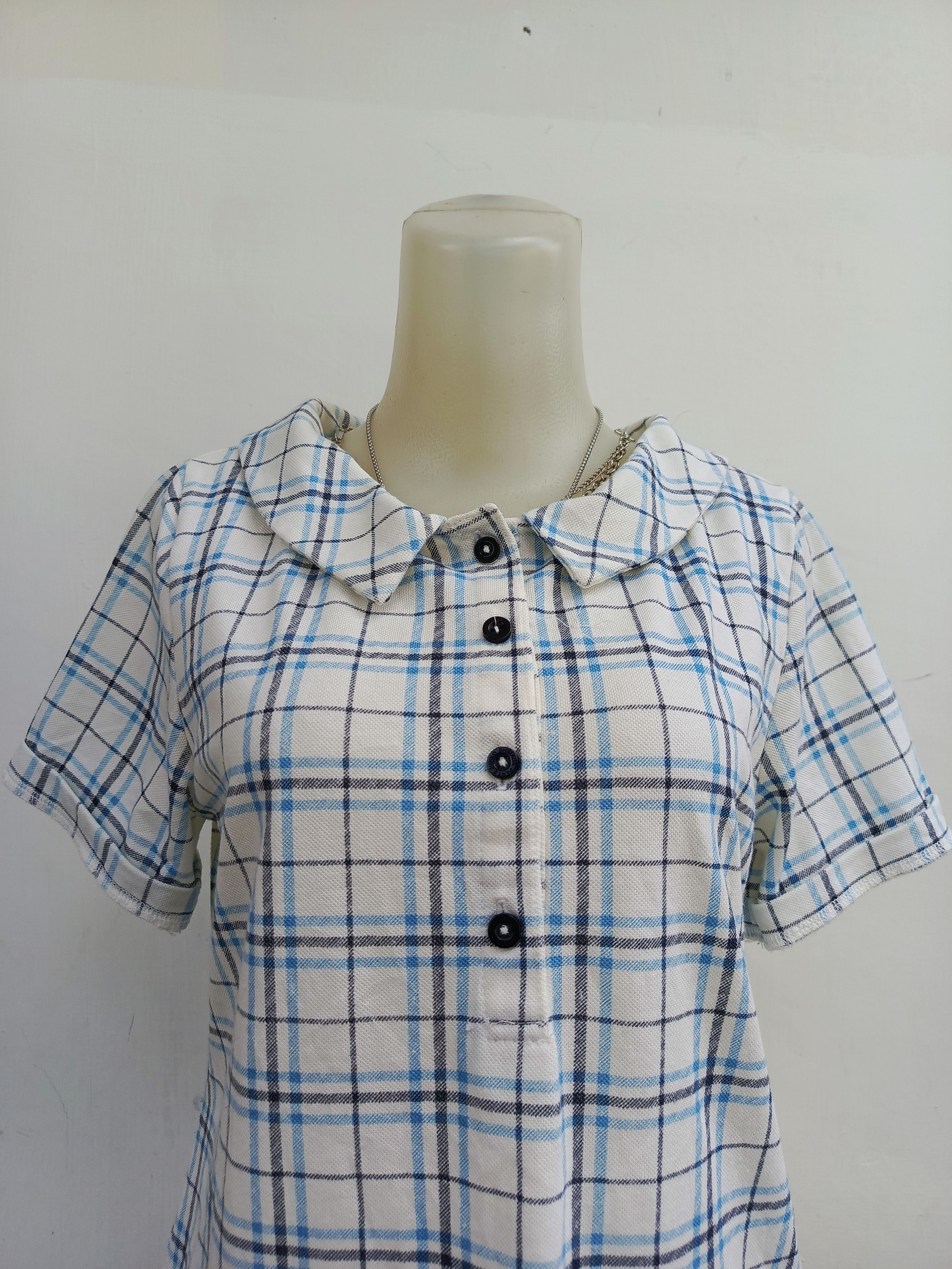 Junko Shimada Junko Shimada Part2 Tartan Check Half-Button Plouse Size M / US 6-8 / IT 42-44 - 2 Thumbnail