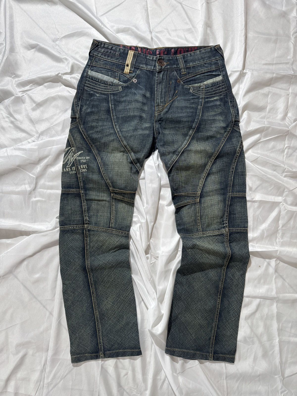 If Six Was Nine Japanese Style Y2K Punk Vintage Avant Garde Washed Jeans Size US 31 - 1 Thumbnail