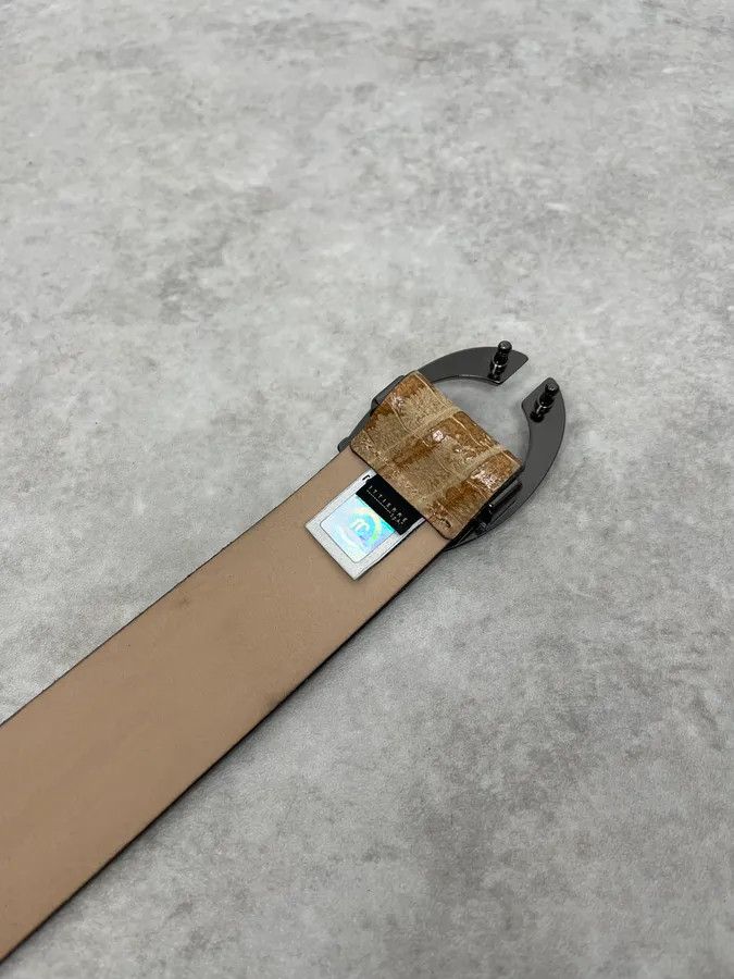 Just Cavalli 2000s Cavalli Beige Crocodile Effect Leather Belt Size ONE SIZE - 7 Thumbnail