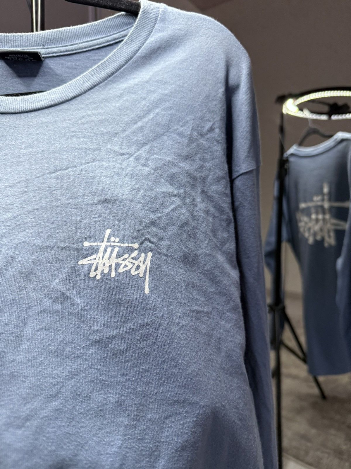 Other Stussy Long Sleeve Logo Tee – Blue Size US L / EU 52-54 / 3 - 3 Thumbnail