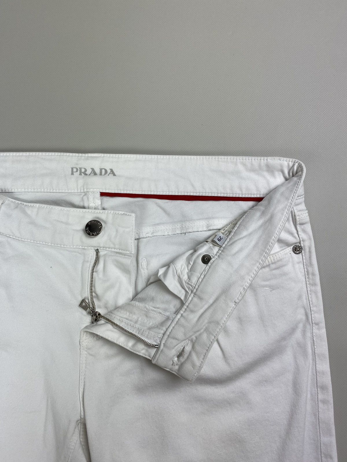 Prada Prada ladies cropped denim Breeches jeans size 29 white Size 29" - 14 Thumbnail