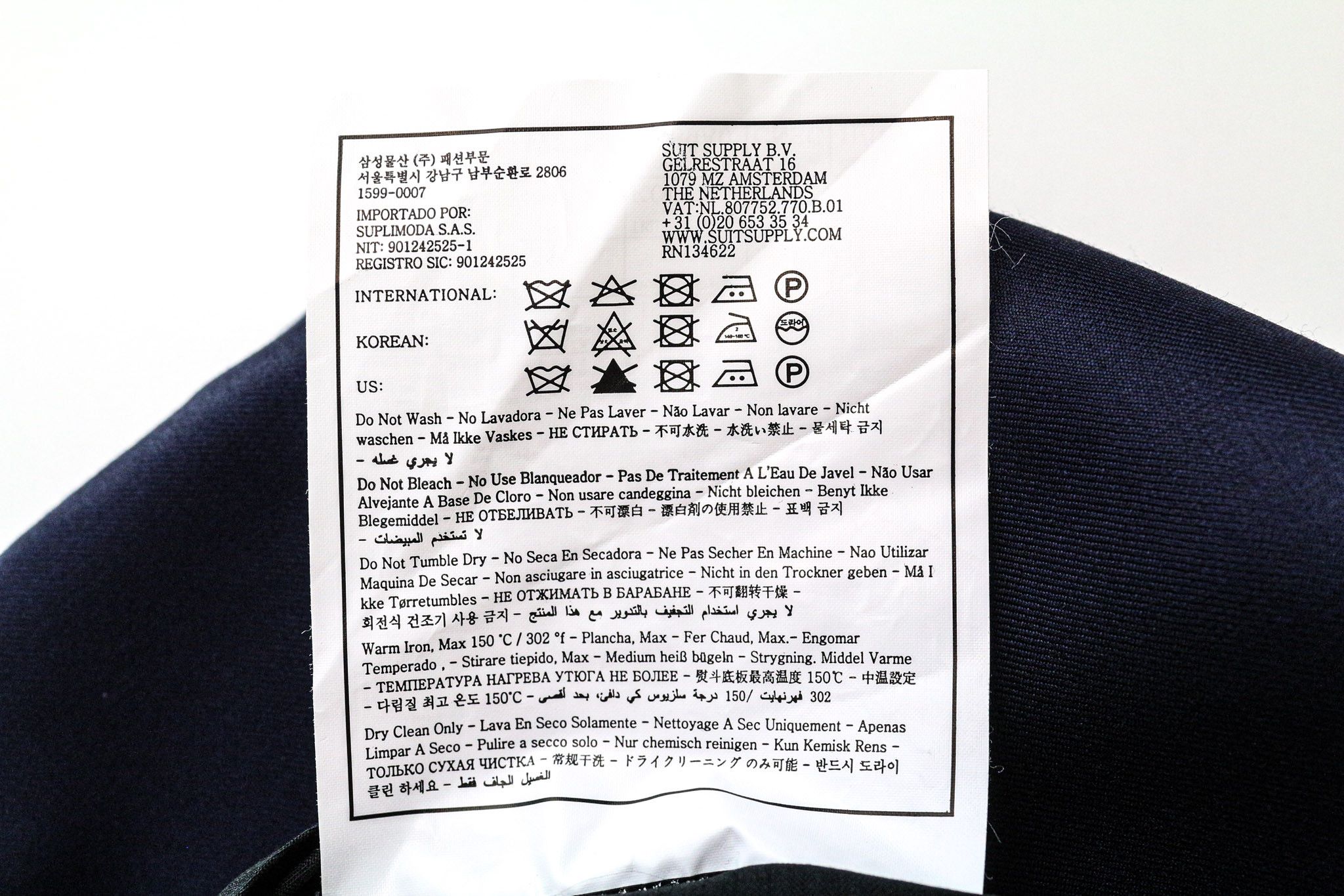 Suitsupply BRESCIA TUX UK46R Blue Wool Melange Trousers 75252 Size 46R - 6 Thumbnail
