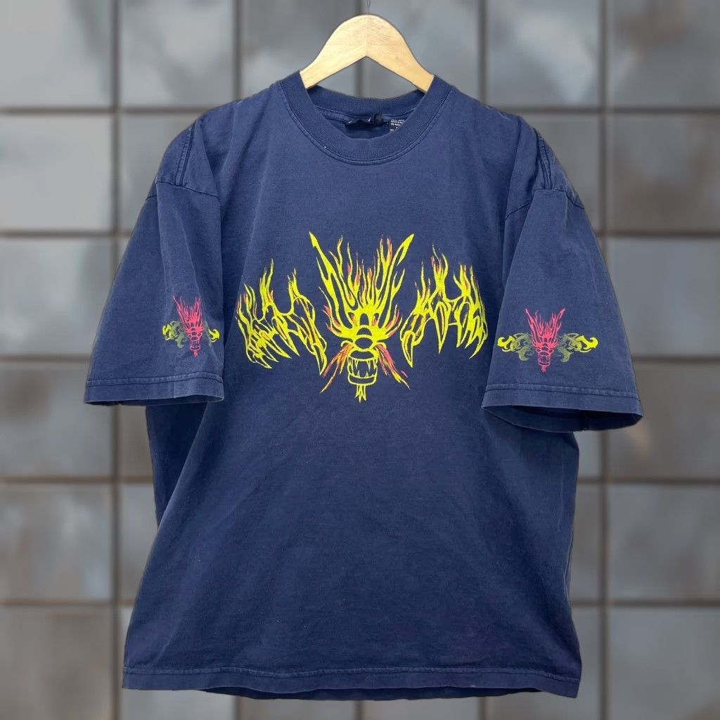 Vintage VINTAGE No Boundaries Dragon Flames Shirt L Mens Blue 90s Skater T-Shirt Size US L / EU 52-54 / 3 - 1 Thumbnail