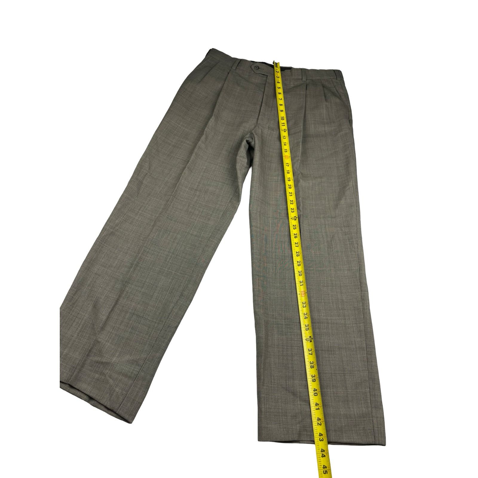 Hart Schaffner Marx Hart Schaffner Marx Men’s 100% Wool 2-Button Suit Beige Plai Size 42L - 13 Thumbnail