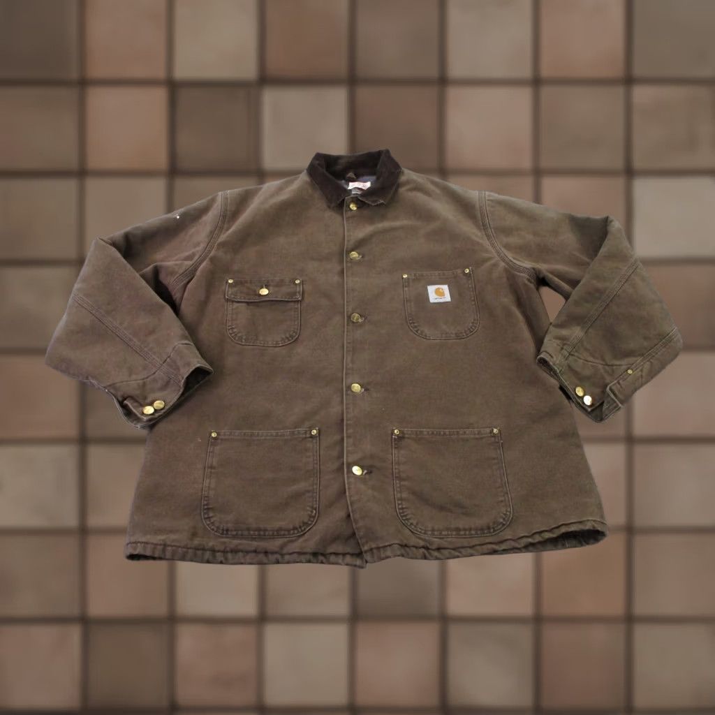 Carhartt VINTAGE Carhartt Jacket Mens XLT Brown Cotton Canvas Lined Acrylic Wind-Resistant Pockets Work Coat Size US XL / EU 56 / 4 - 1 Thumbnail
