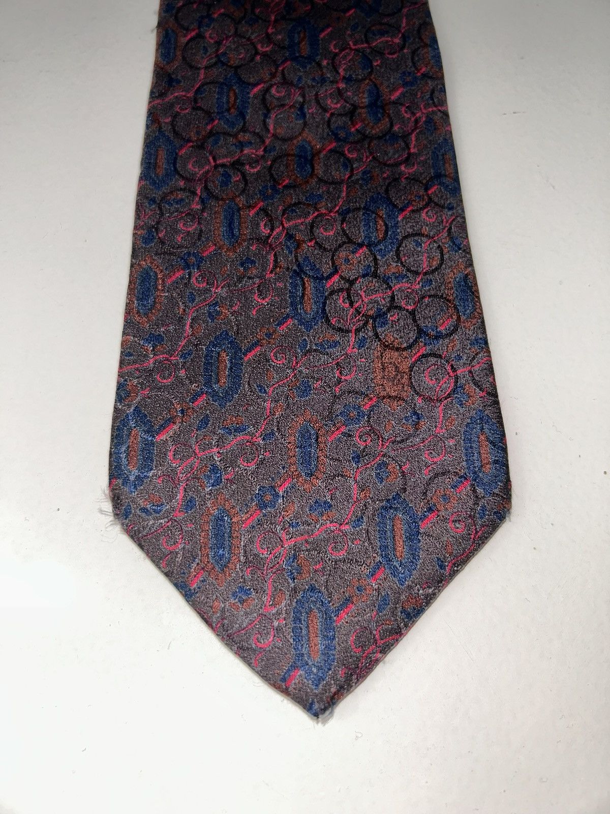 Dior Vintage Christian Dior Monsieur Blue & Red Men’s Silk Tie Size ONE SIZE - 4 Thumbnail