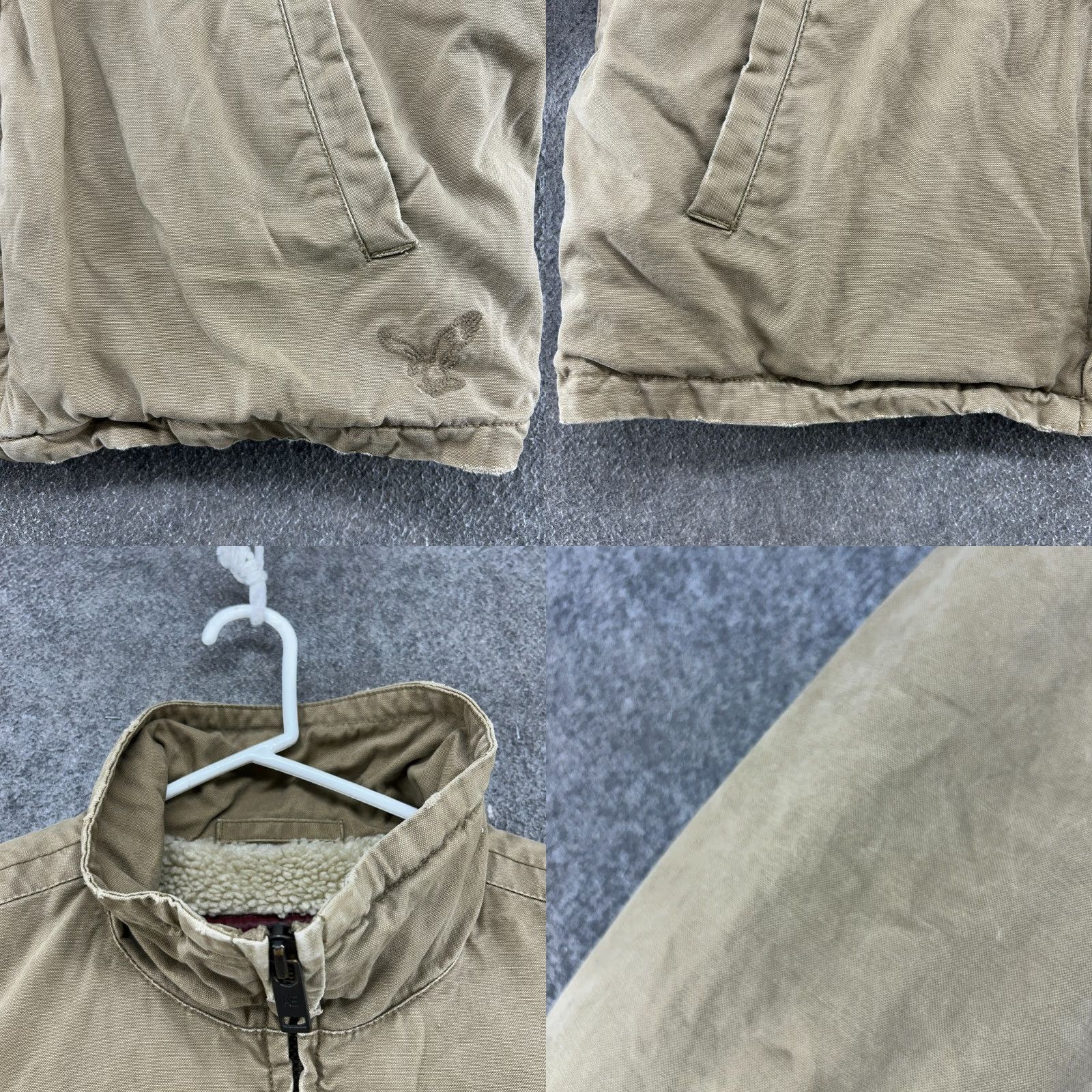 American Eagle Outfitters VINTAGE American Eagle Outfitters Jacket Mens XL Beige Cotton Parka Lined Fleece Grunge Workwear Size US XL / EU 56 / 4 - 10 Thumbnail