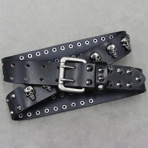 Japanese Brand Momoko x Erika Skull Studded Punk VS Cowboy Belts Size 40 - 3 Thumbnail