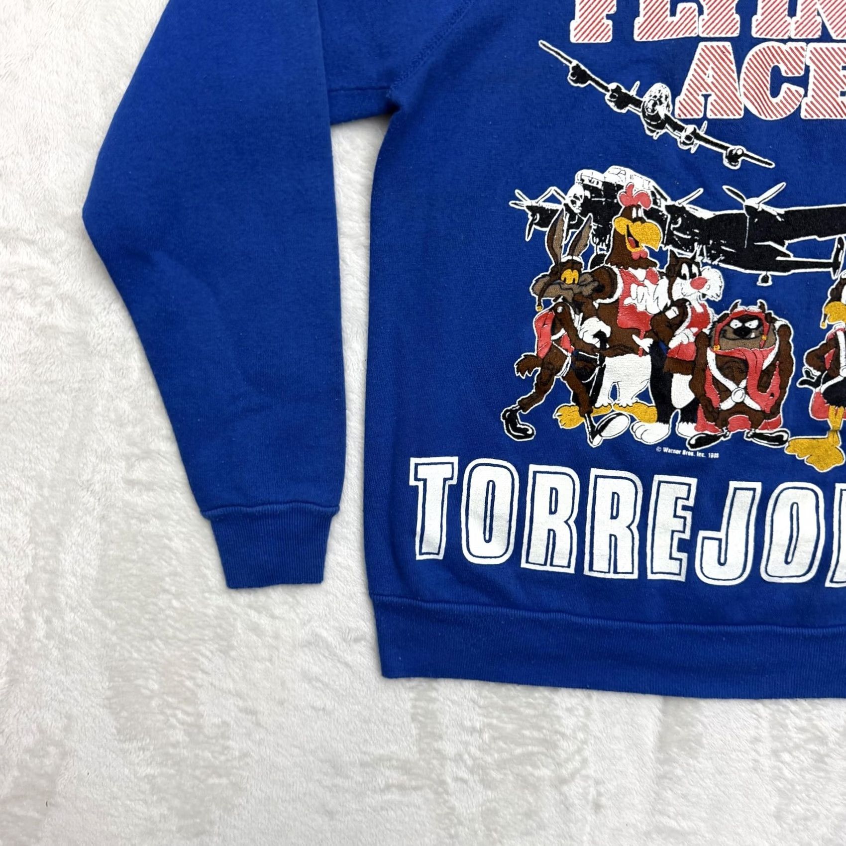 Vintage VINTAGE Artex Flying Aces Torrejon Looney Tunes Sweatshirt Mens M Blue 1988 Size US M / EU 48-50 / 2 - 6 Thumbnail