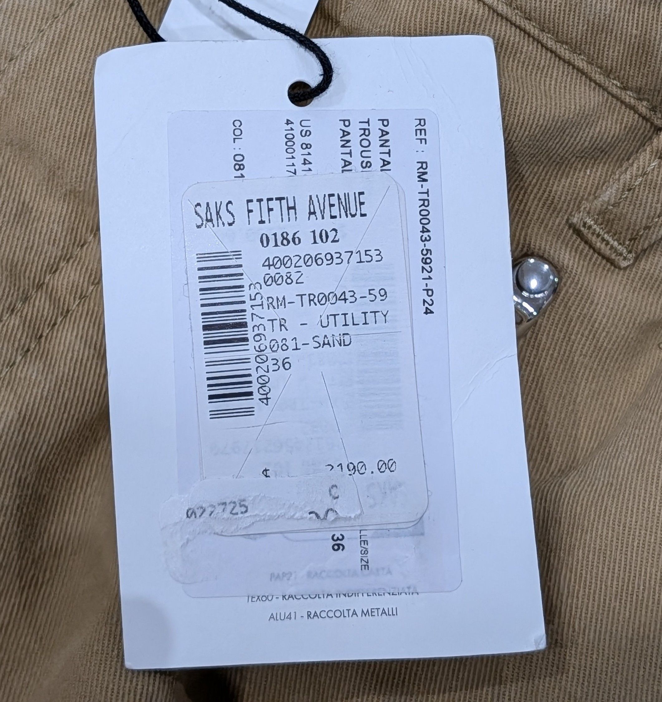 Lanvin Lanvin x Future Utility Pocket Cotton Pants Sand 52 US 36 Size US 36 / EU 52 - 11 Thumbnail