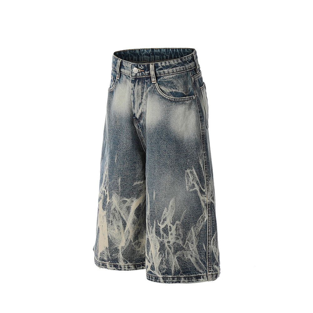 Japanese Brand × Vintage Trendy punk men's gradient washed tie-dye denim shorts Size US 32 / EU 48 - 2 Thumbnail