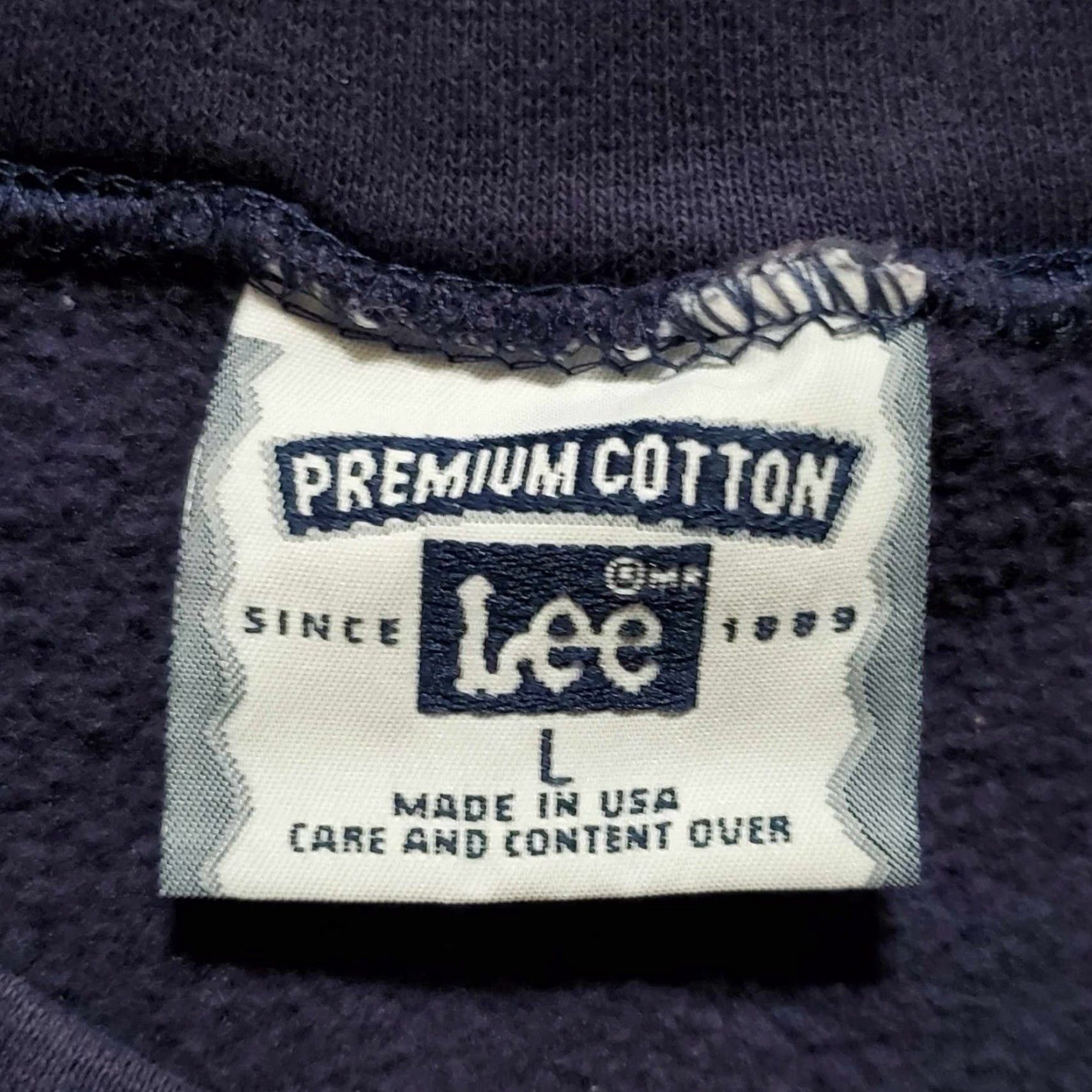 Lee VINTAGE Lee Mount Washington Premium Cotton Crewneck 90s Sweatshirt Large L Blue Mens Size US L / EU 52-54 / 3 - 3 Thumbnail