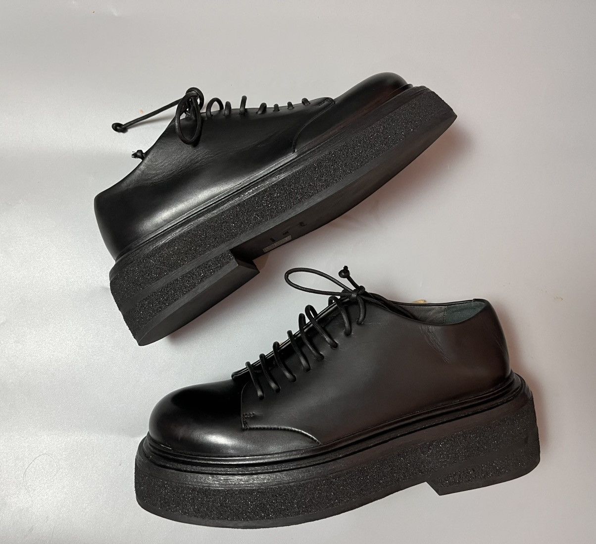 Marsell Marsèll lace up derby leather black shoes Size US 6.5 / IT 36.5 - 2 Thumbnail