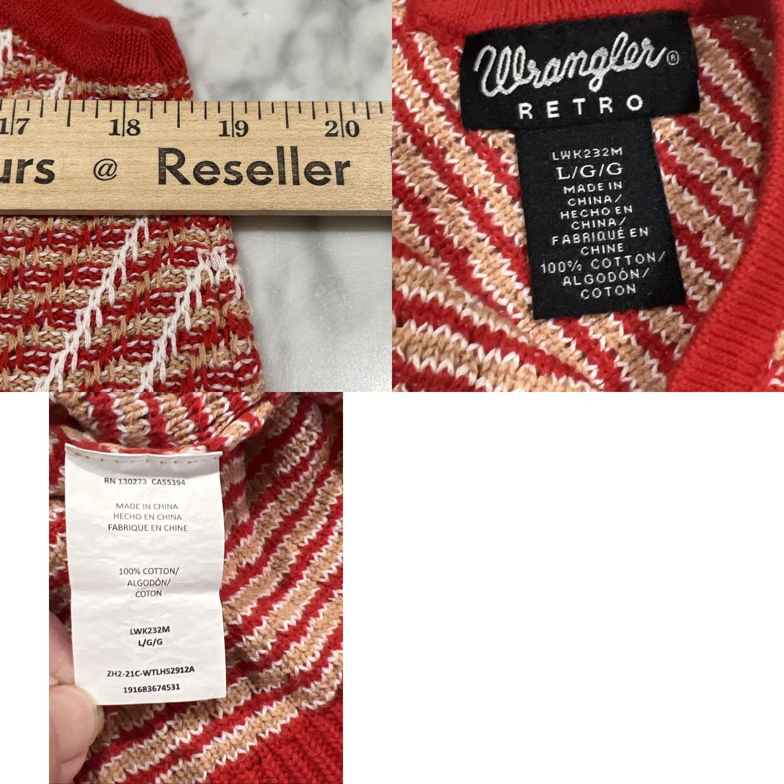 Wrangler Wrangler Western Tank Women Large V-Neck Loose Knit Sleeveless Chevron Pattern Multicolor Size L / US 10 / IT 46 - 8 Thumbnail