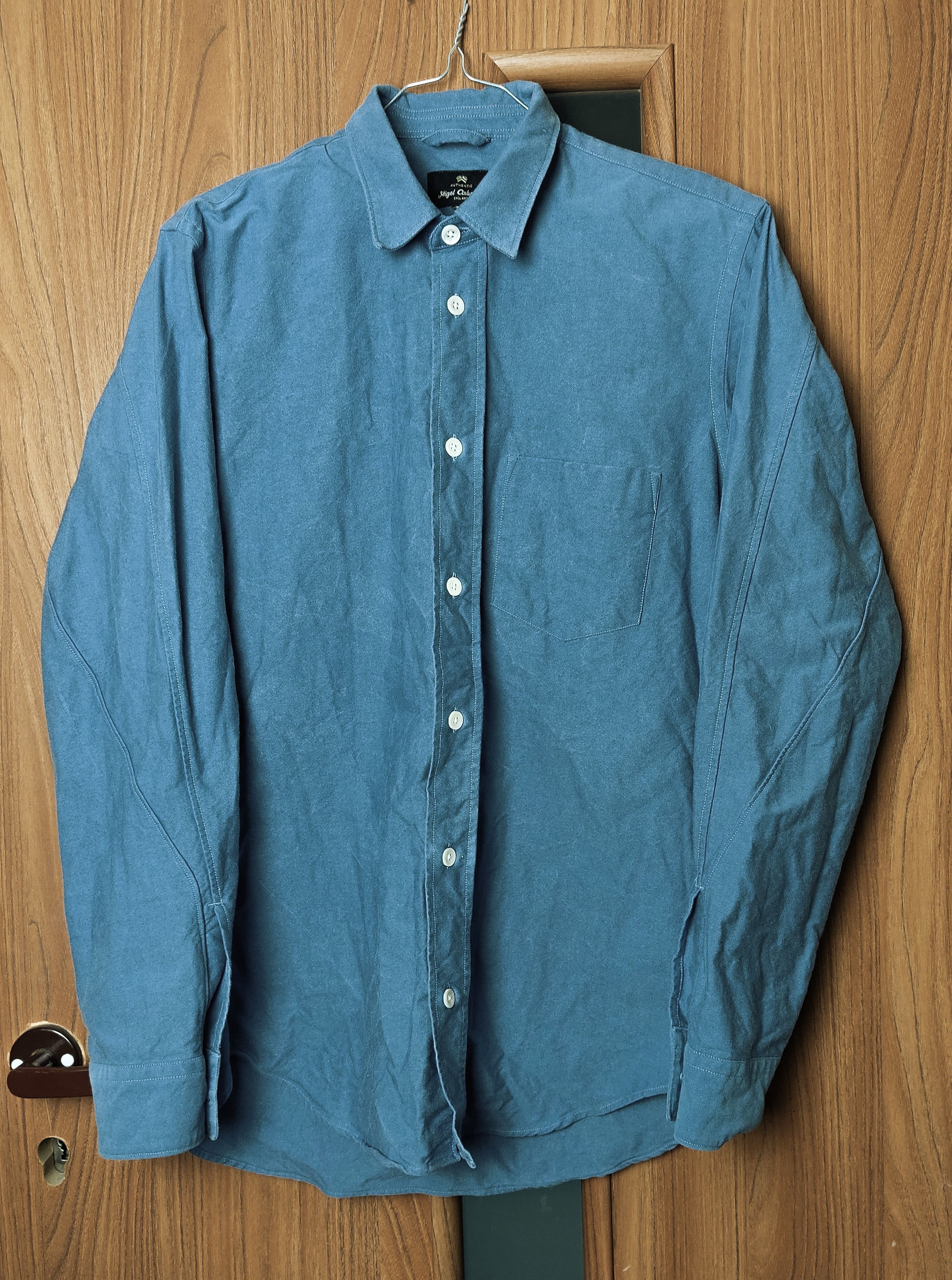 image of Nigel Cabourn English Thicker Button Up Shirt in Light Blue, Men's (Size Small)