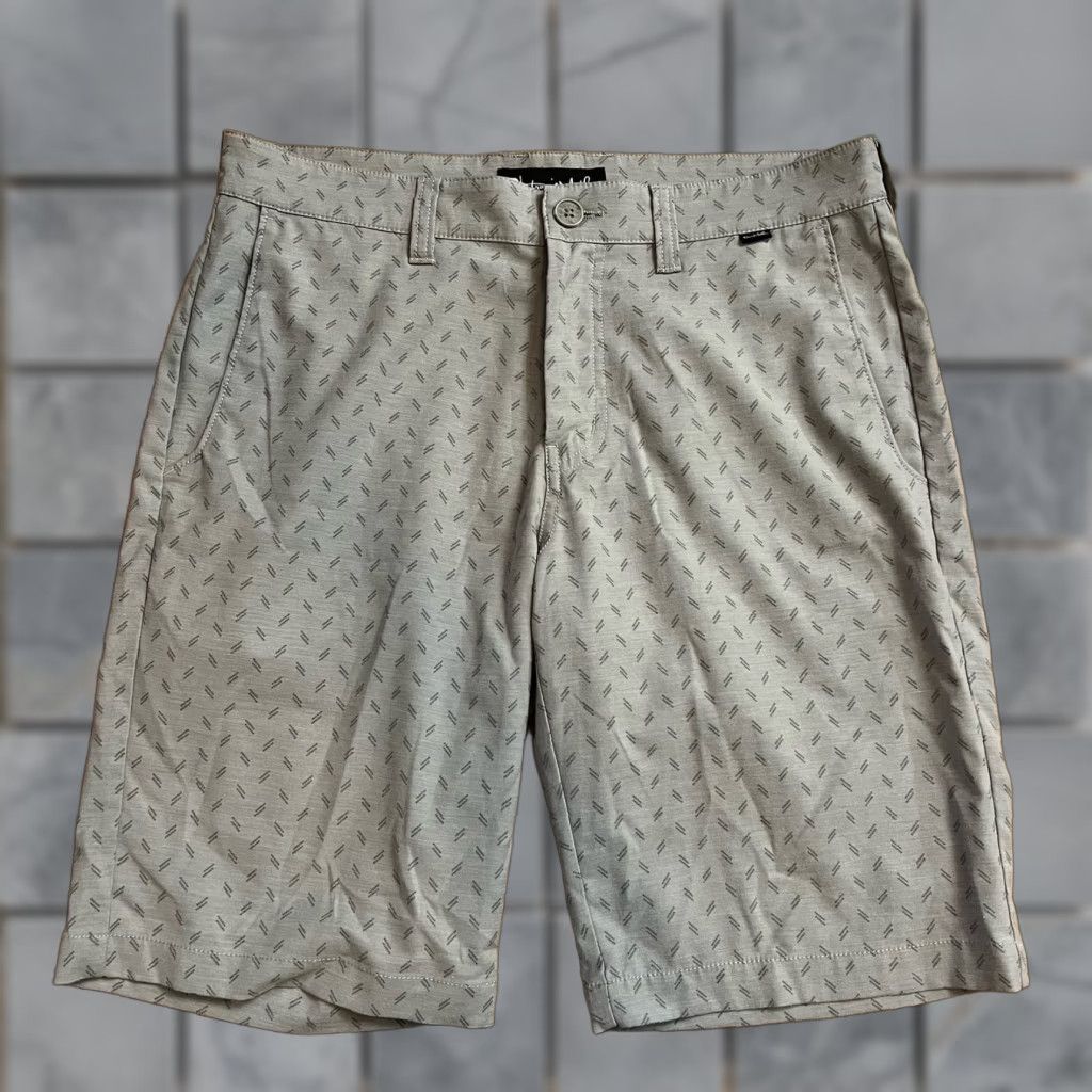 TravisMathew Travis Mathew Shorts Mens 32 Gray Performance Golf Stretch Flat Front Geometric Chino Regular Mens Size US 32 / EU 48 - 1 Thumbnail