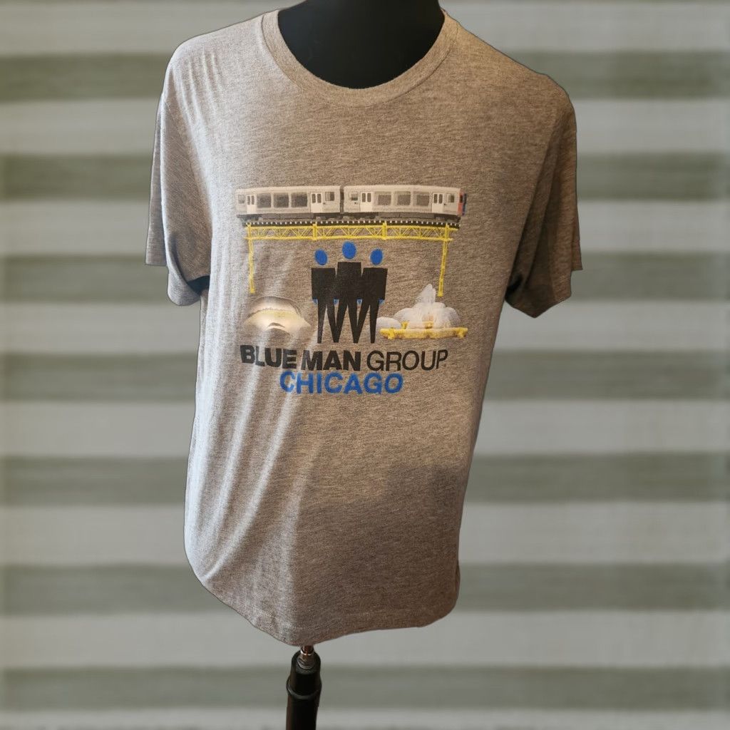 Vintage Blue Man Group Chicago Gray Short Sleeve T-Shirt XL Men Crew Neck Cotton Polyester Graphic Print Music 2010s Vintage: No? Size US XL / EU 56 / 4 - 1 Thumbnail