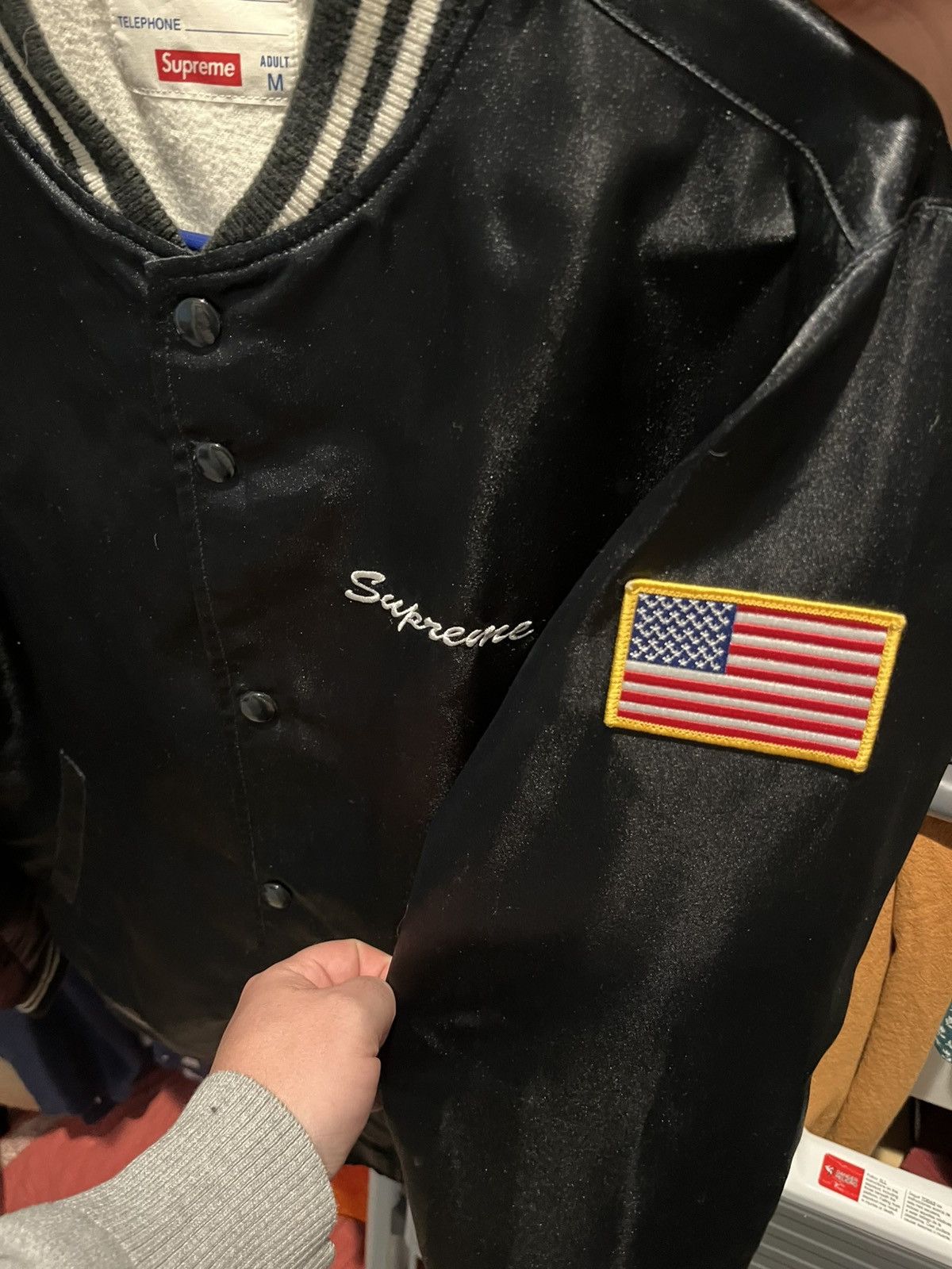 Supreme God bless America satin jacket Size US M / EU 48-50 / 2 - 3 Thumbnail