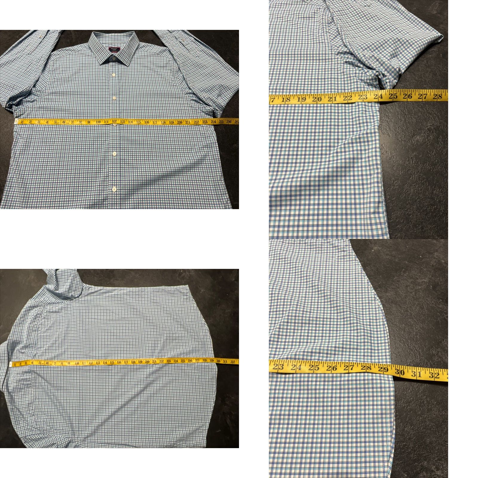 UNTUCKit UNTUCKit Shirt Button-Up Nylon Plaid Performance Mens XL Long Sleeve Blue Size US XL / EU 56 / 4 - 8 Thumbnail