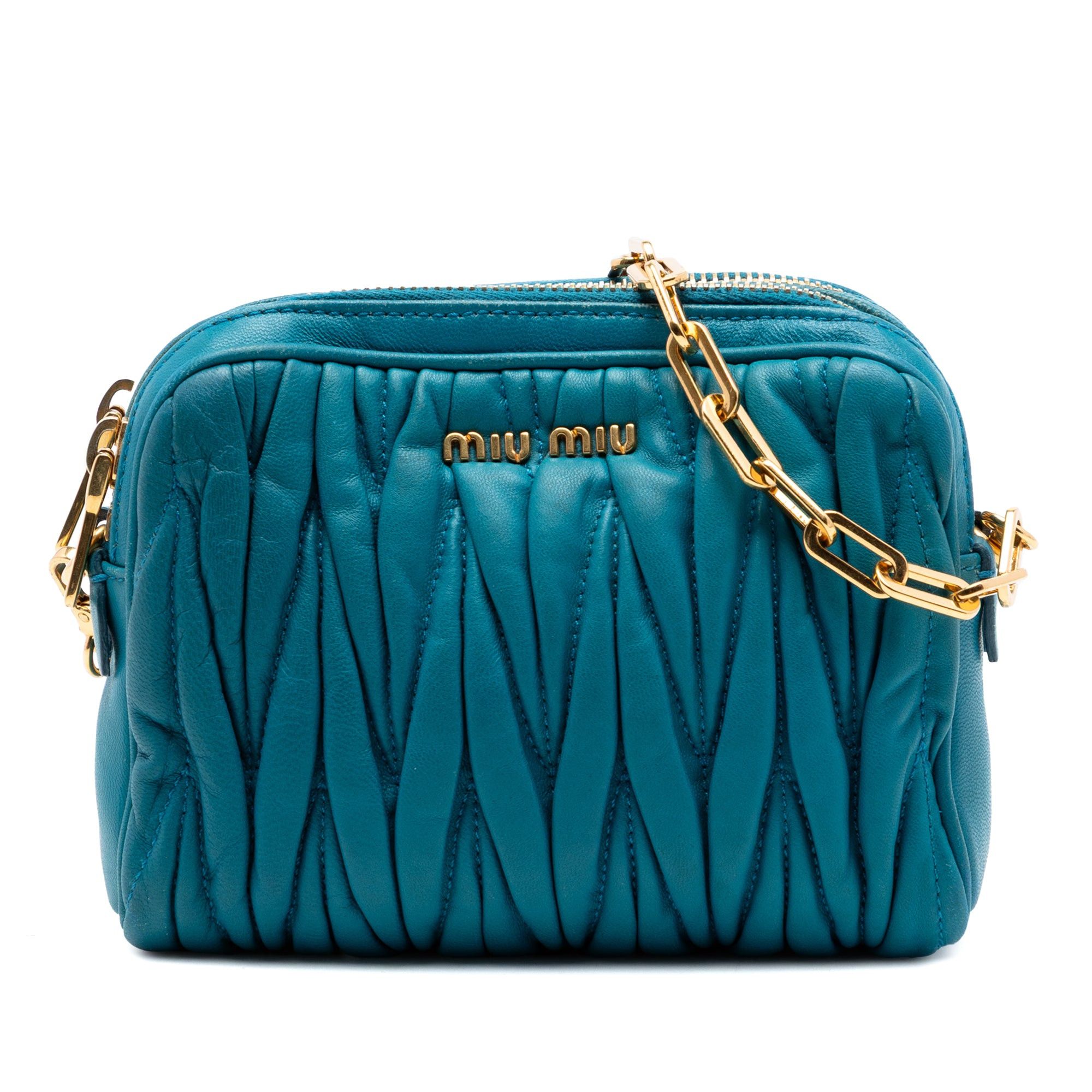 Miu Miu Quilted Leather Double Zip Camera Bag Size ONE SIZE - 1 Thumbnail