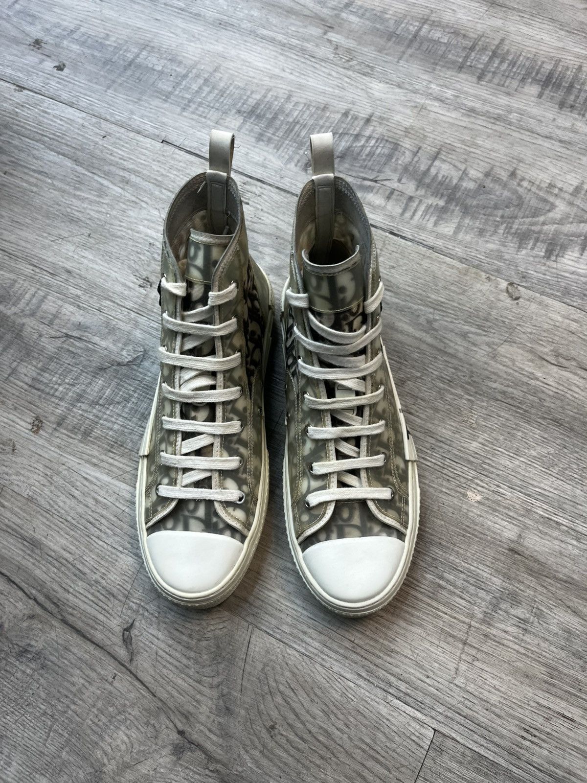 Dior × Stussy Dior x Stussy B23 High Top Sneaker Grey White Oblique Mono Size US 8 / EU 41 - 3 Thumbnail