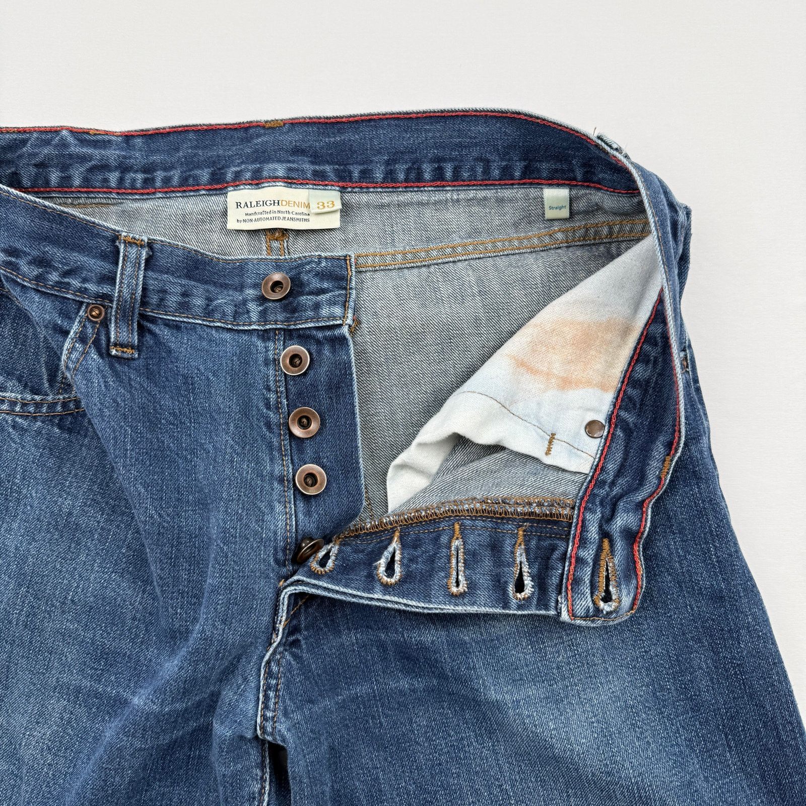 Raleigh Denim Raleigh Denim Straight Selvedge Jeans 33 Made in USA Size 33" - 7 Thumbnail