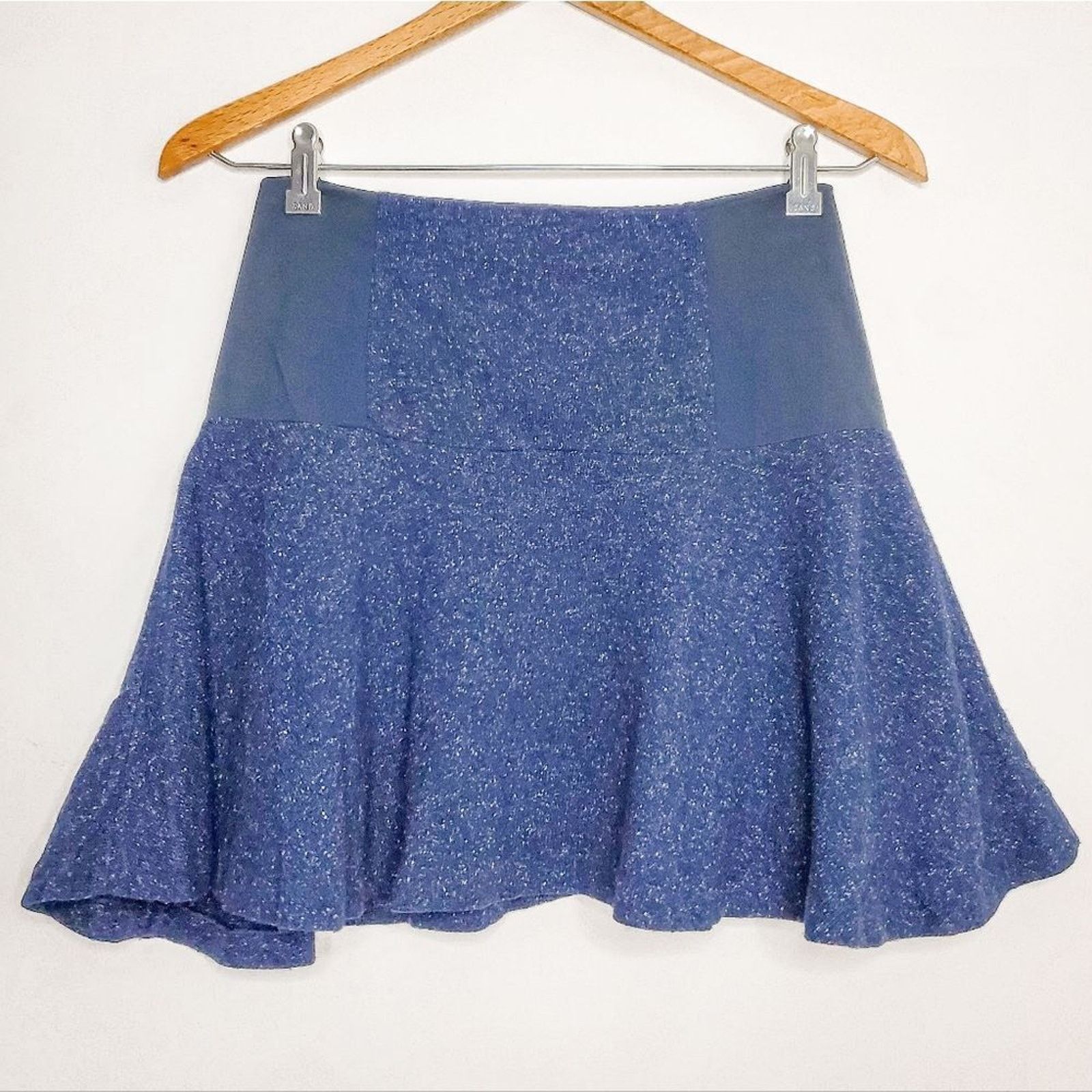 Alice + Olivia Alice + Olivia Navy Blue Shawna Wool Silk Mini Skirt Size 2 Size 26" / US 2 / IT 38 - 2 Thumbnail