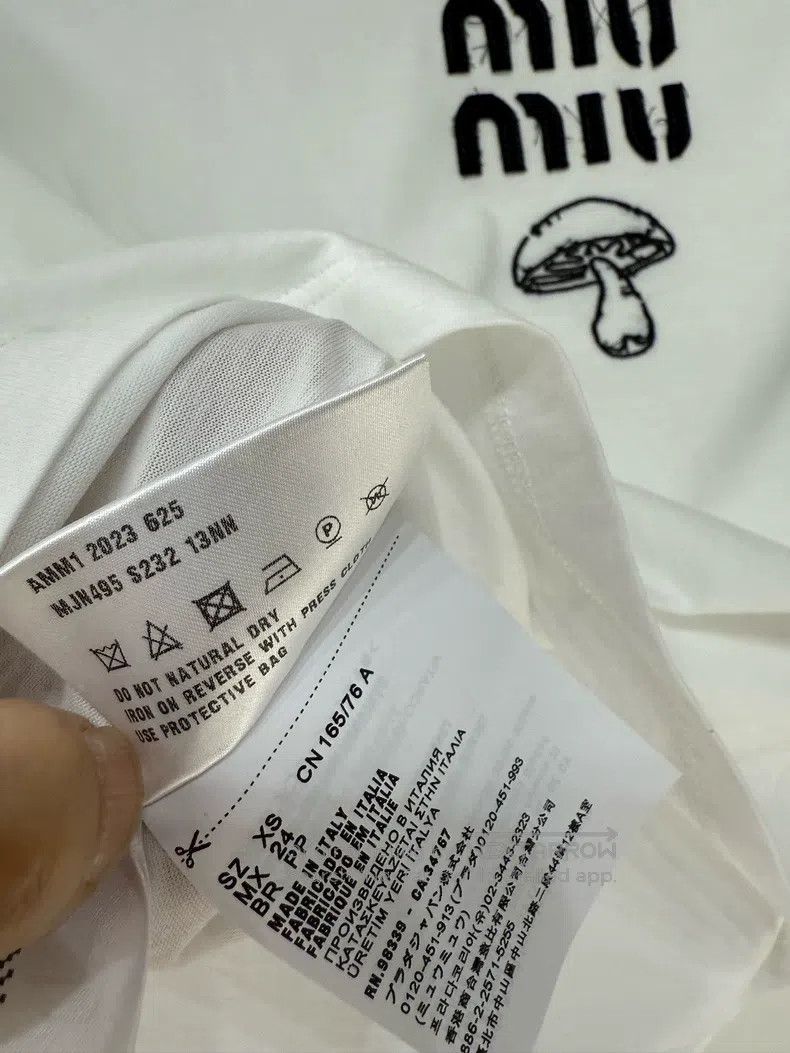 Miu Miu Miu Miu Size XS Small mushroom t-shirt Size XS / US 0-2 / IT 36-38 - 4 Thumbnail