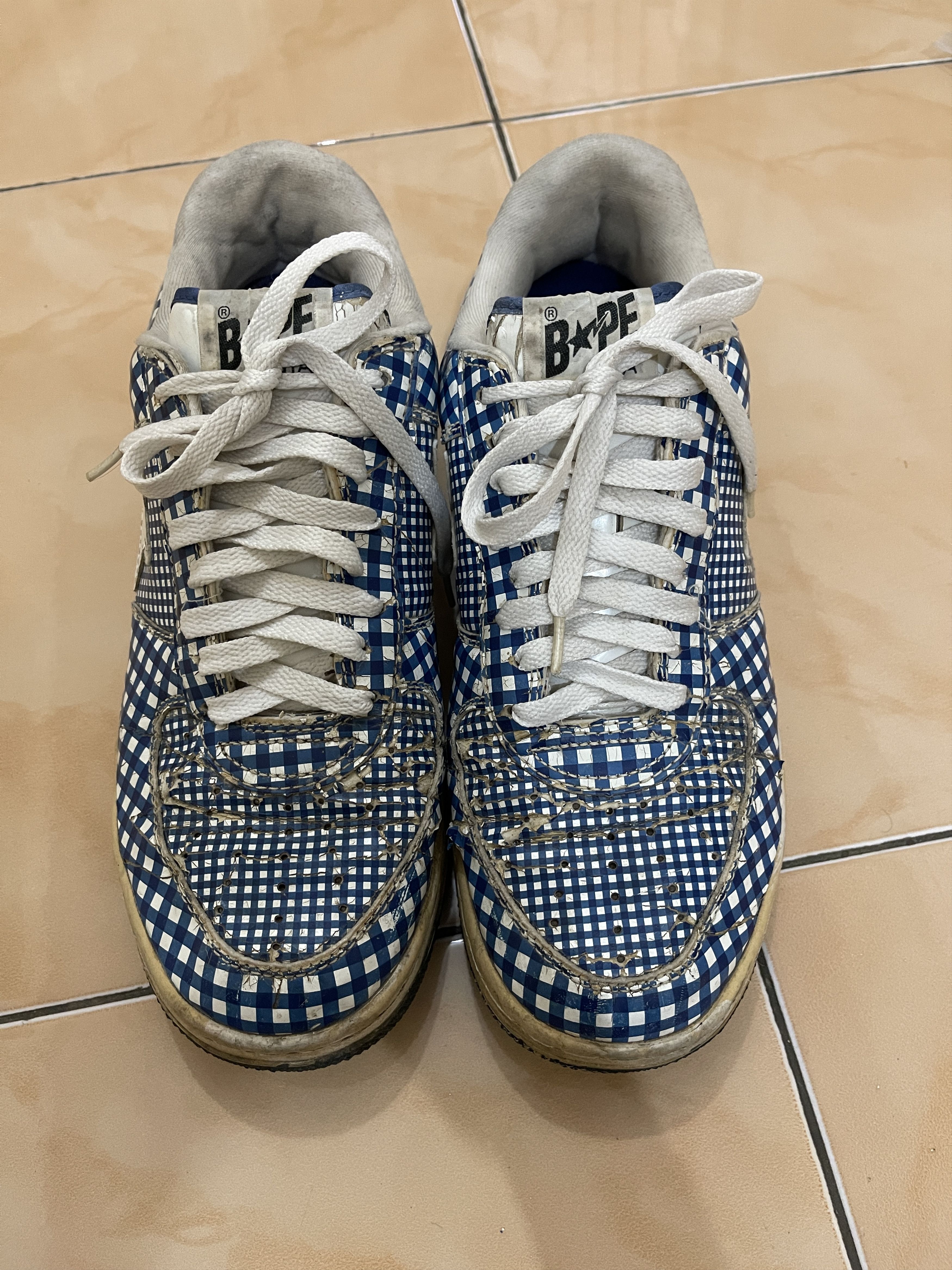 Bape Gingham Check Bapesta Size US 9.5 / EU 42-43 - 2 Thumbnail