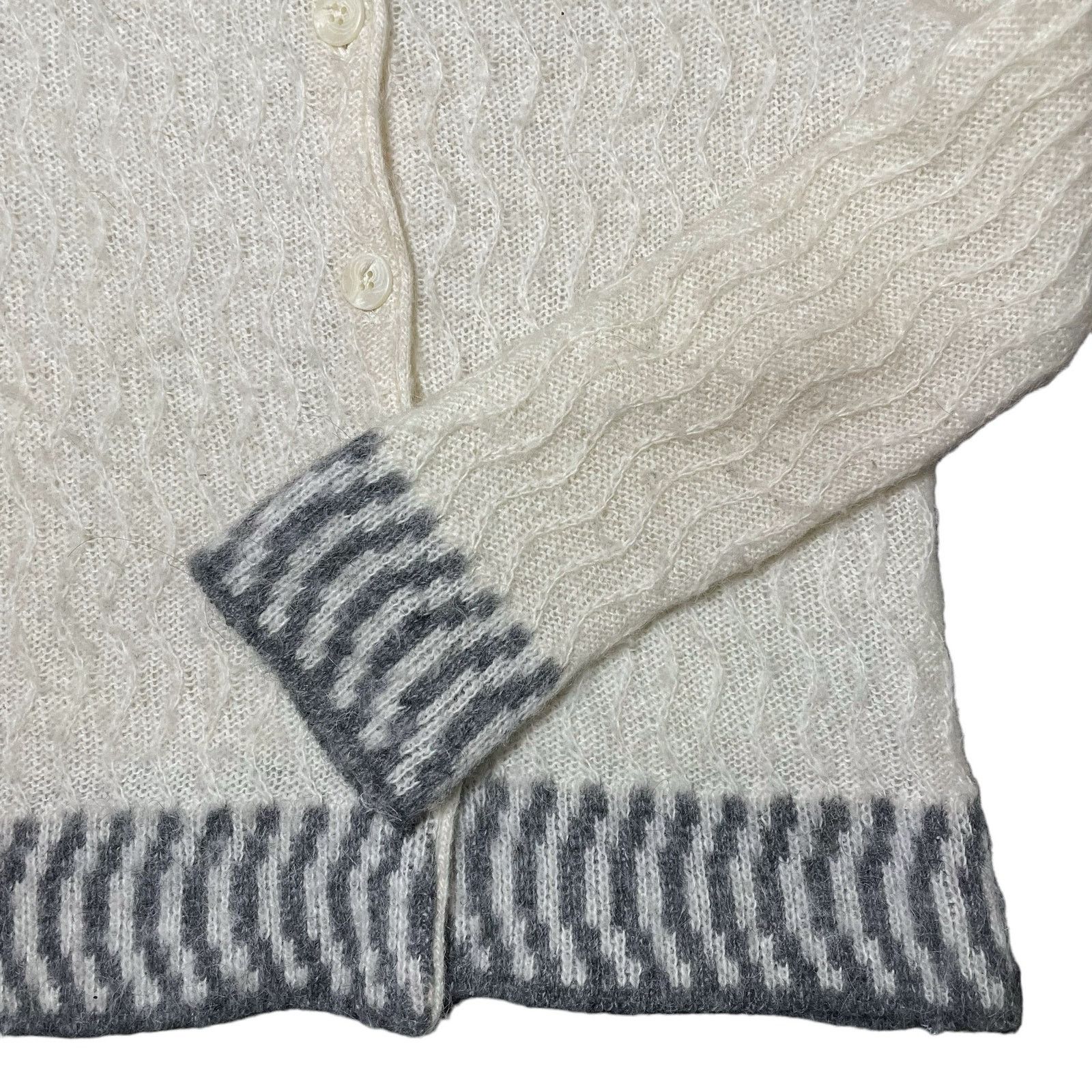 Other Varma Icelandic Wool Knit Cardigan Sweater Cream Gray Small Size S / US 4 / IT 40 - 7 Thumbnail