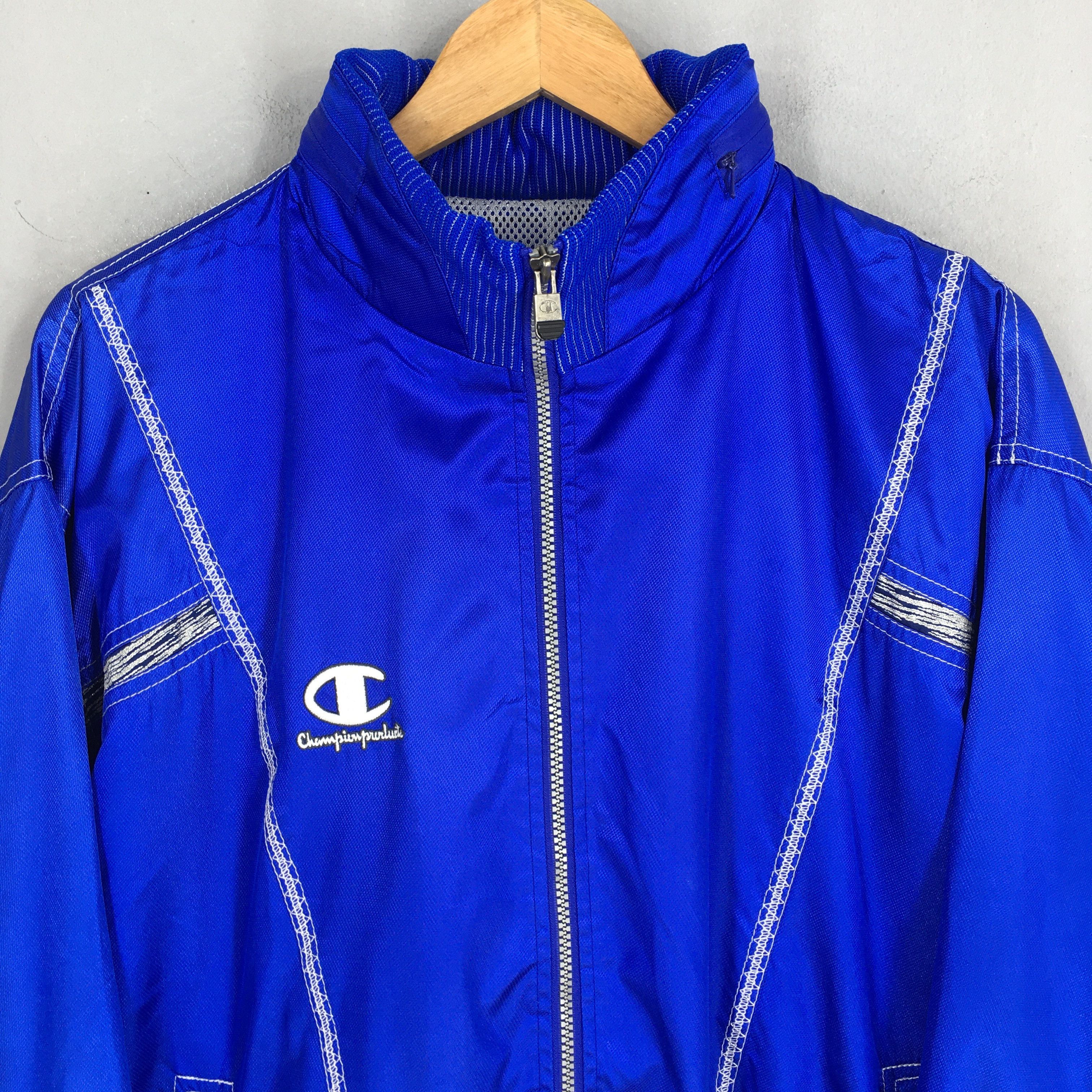 Champion Vintage 90s Champion Light Jacket Blue Windbreaker XLarge Size US XL / EU 56 / 4 - 2 Thumbnail