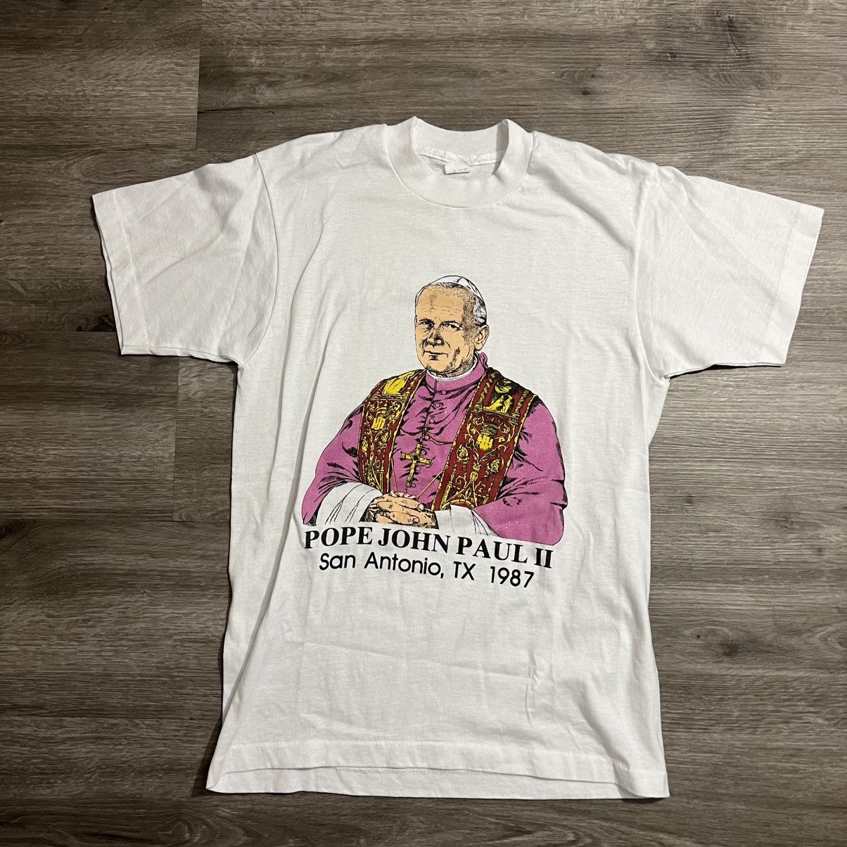 Vintage Vintage Pope John Paul II 1987 Tee Size US M / EU 48-50 / 2 - 2 Thumbnail