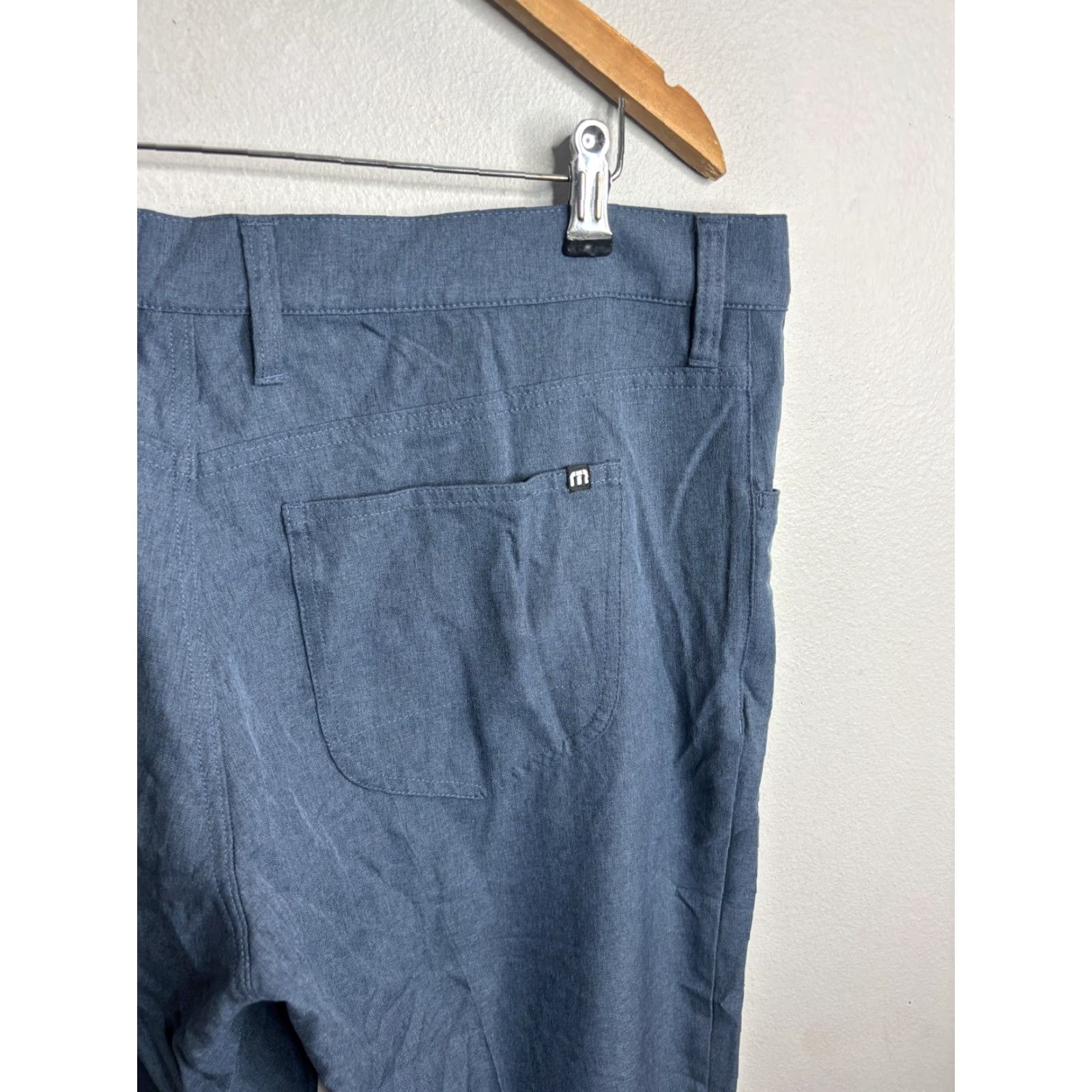 TravisMathew TravisMathew Pants Mens 35x29 Blue Stretch Chino Golf Performance Casual Size US 35 - 2 Thumbnail