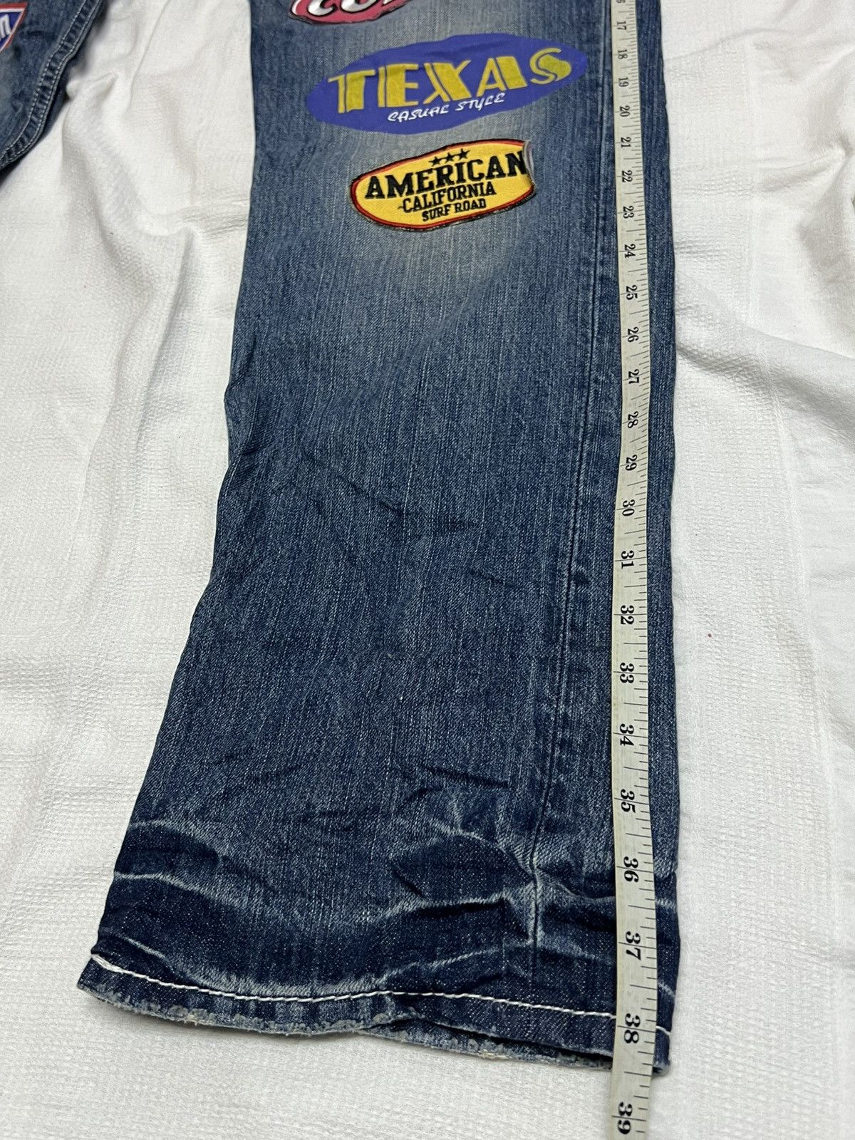 Other 🔥HOT DROPS🔥STREETWEAR PATCH DENIM PANTS RARE Size US 31 - 16 Thumbnail