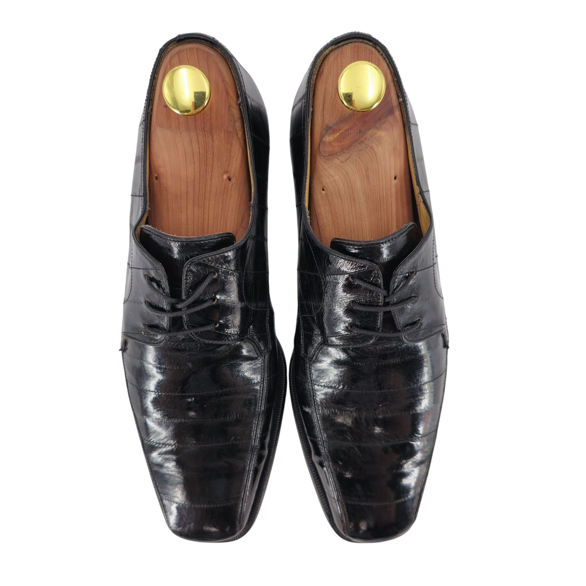 Mezlan Vintage Mezlan Platinum Exotic Eel Skin Men's Size 7E Black Size US 7 / EU 40 - 6 Thumbnail
