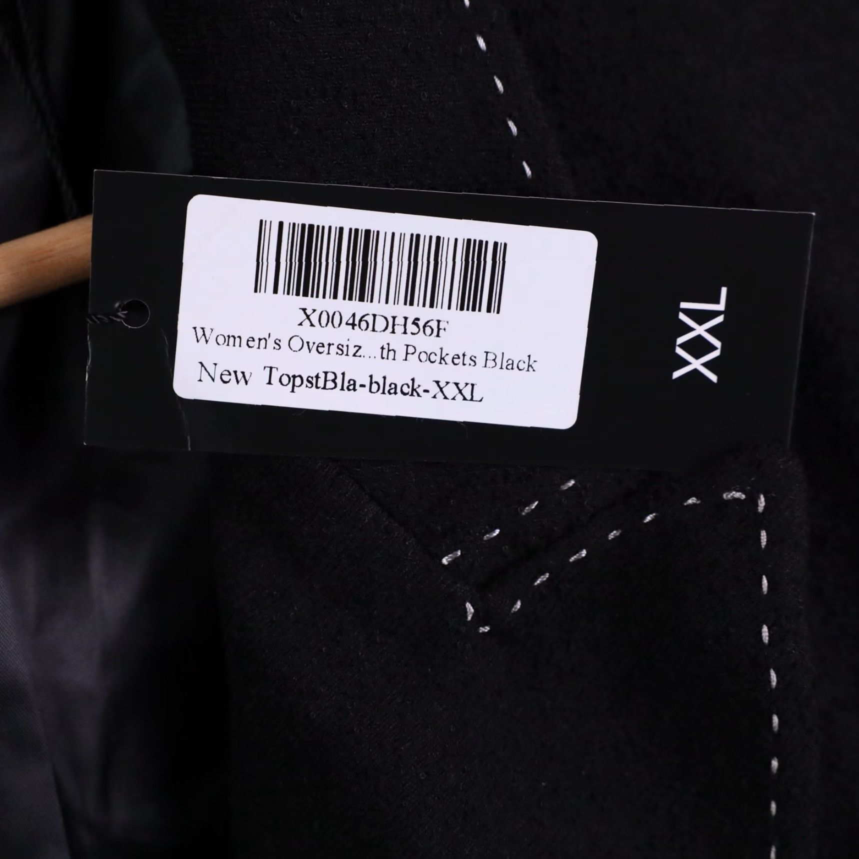 Doublet TRNY USA Oversized Blazer Jacket Women's XXL Black Double Breasted NWT Pattern Solid with Contrast Stitching Short Jacket Adults Women Size XXL / US 16-18 / IT 52-54 - 4 Thumbnail