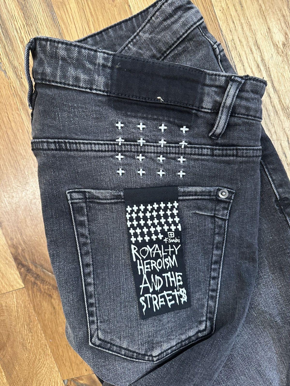 Ksubi Ksubi Knee + Patch Black Denim Jeans Size 36 Size US 36 / EU 52 - 4 Thumbnail