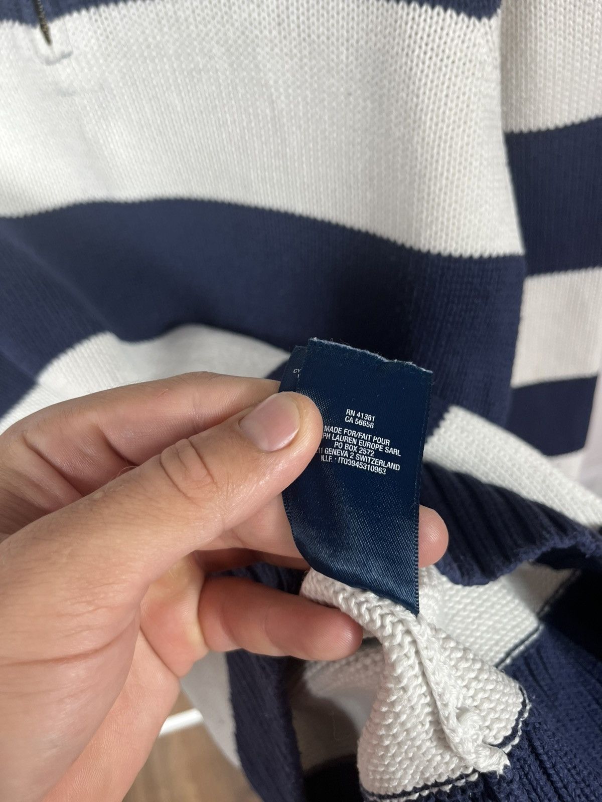 Polo Ralph Lauren Polo Ralph Lauren Striped Quarter Knit Sweater Navy White Size US S / EU 44-46 / 1 - 10 Thumbnail