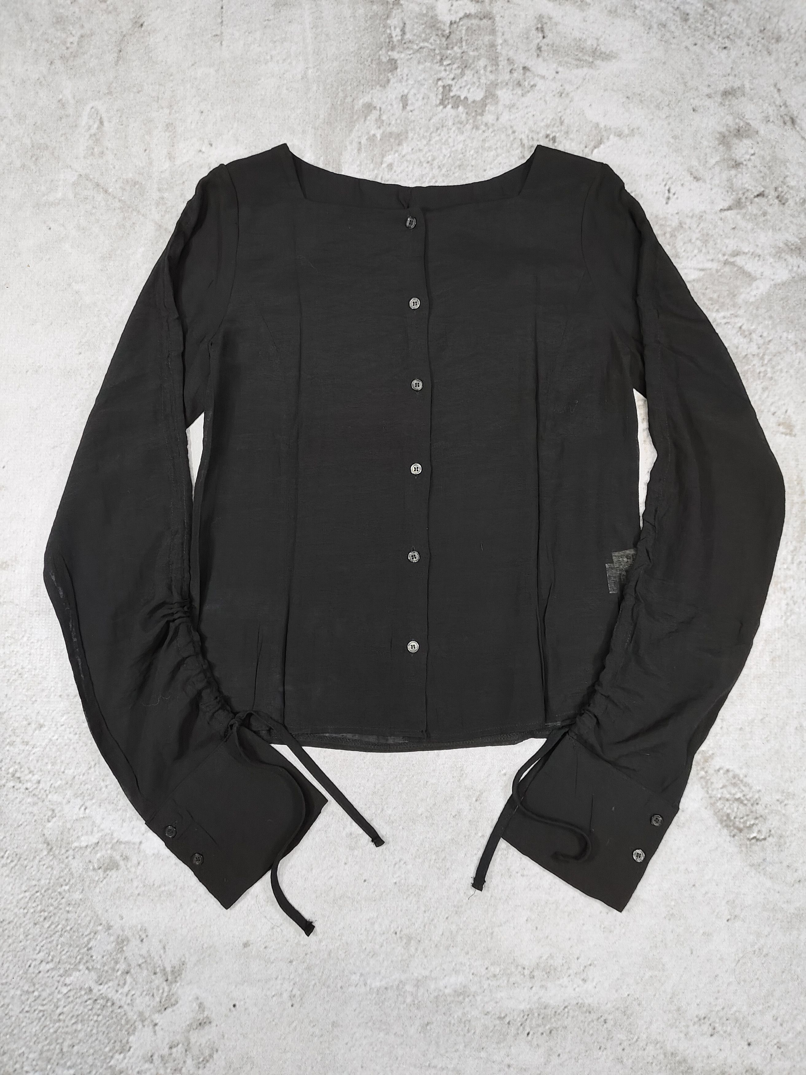 Japanese Brand JS🇯🇵 Dark Minimalist Flared Cuff Gothic Blouse Size M / US 6-8 / IT 42-44 - 4 Thumbnail