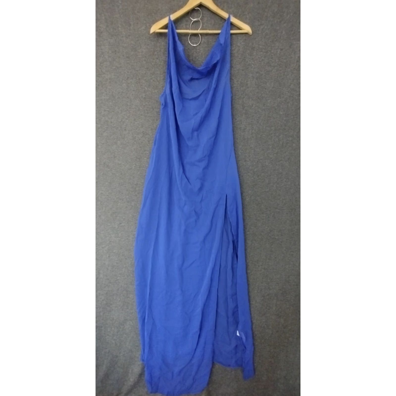 Vintage Toluca Swim Blue Maxi Cowl Neck Sheer Dress 2XL Adults Women Beach Cover Up Tailored for Plus Size Size XXL / US 16-18 / IT 52-54 - 2 Thumbnail