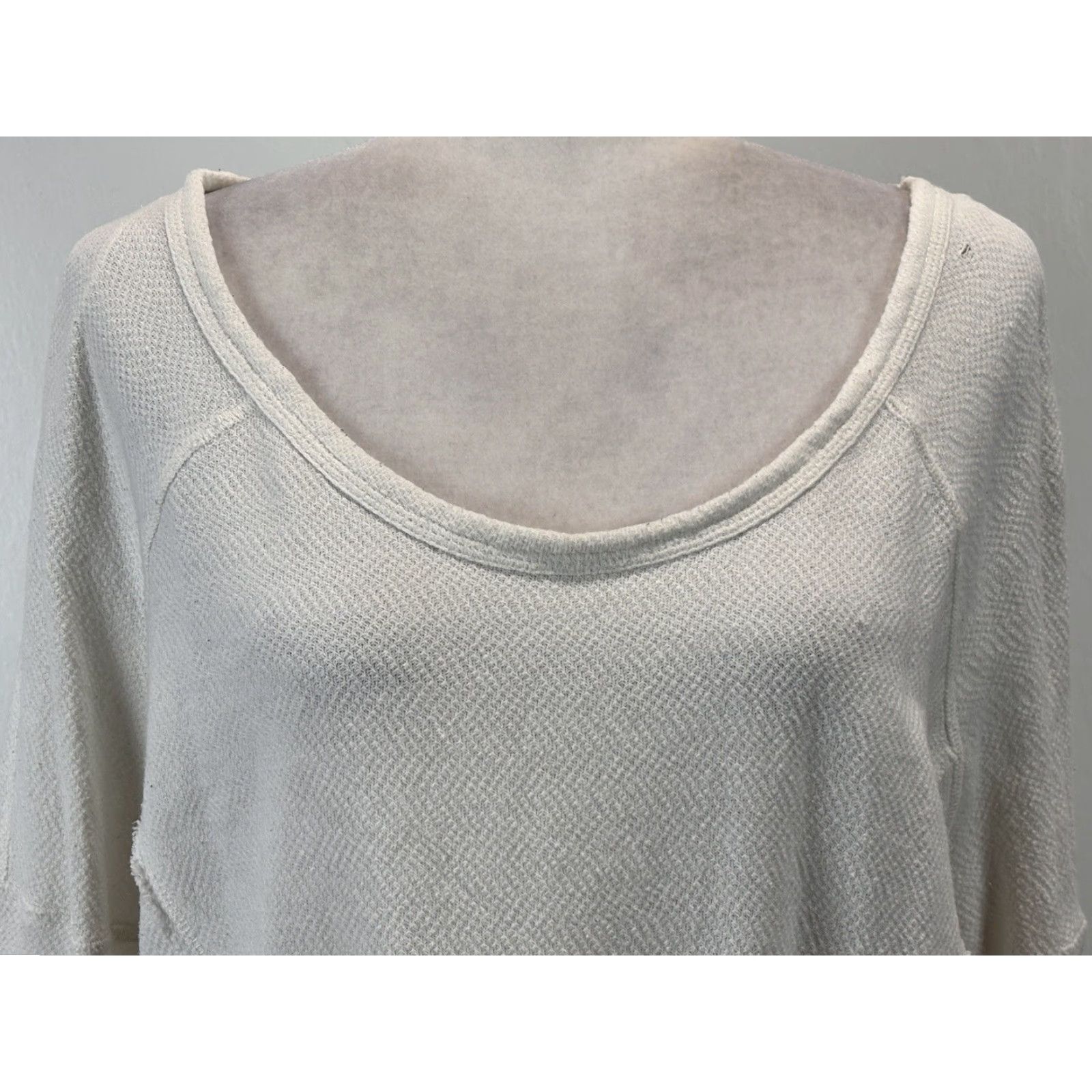 Free People Free People Bohemian Thermal Tunic Top L Ivory Long Sleeve Casual Womens Size L / US 10 / IT 46 - 5 Thumbnail