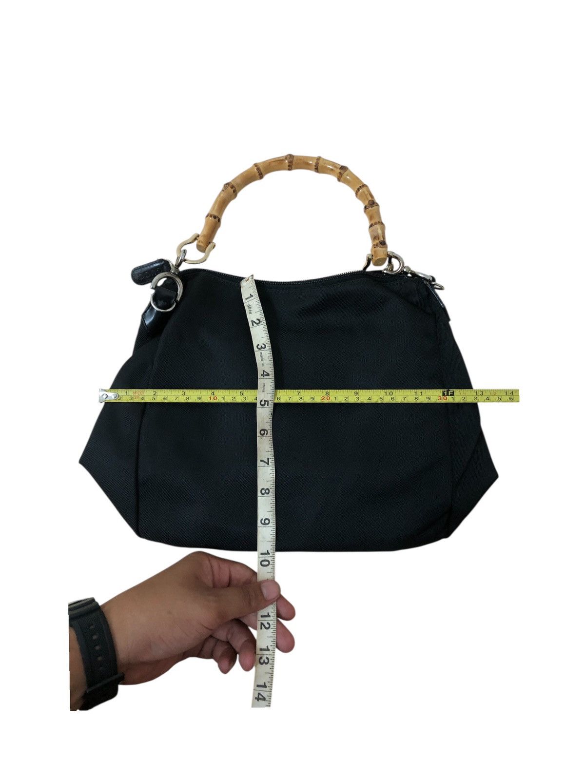 Gucci Vintage Gucci Bamboo Shoulder Bag Nylon Gucci Top Handle Size ONE SIZE - 11 Thumbnail