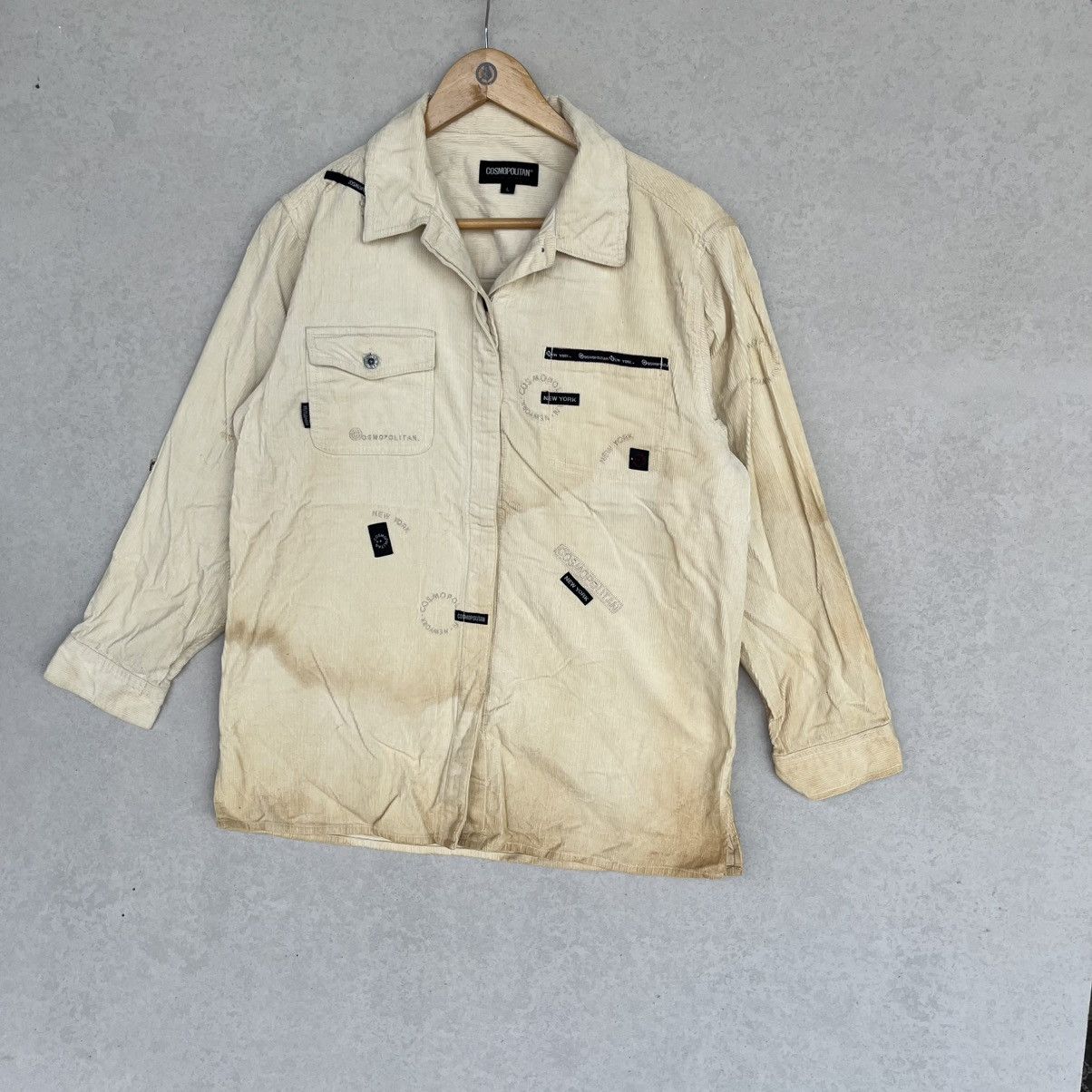 Other Vintage Cosmopolitan Corduroy Jacket Black Accents Cream Size US L / EU 52-54 / 3 - 2 Thumbnail