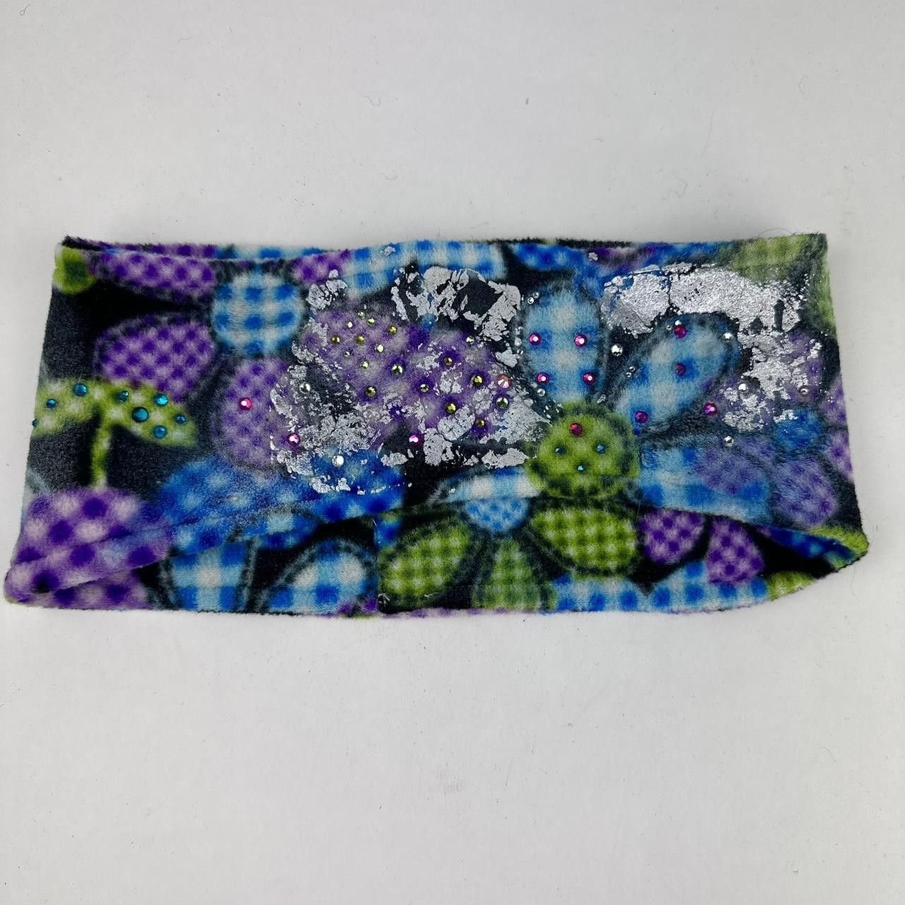 Other 'Flower Power' 70s Black Fleece Rhinestone Headband Size ONE SIZE - 1 Thumbnail