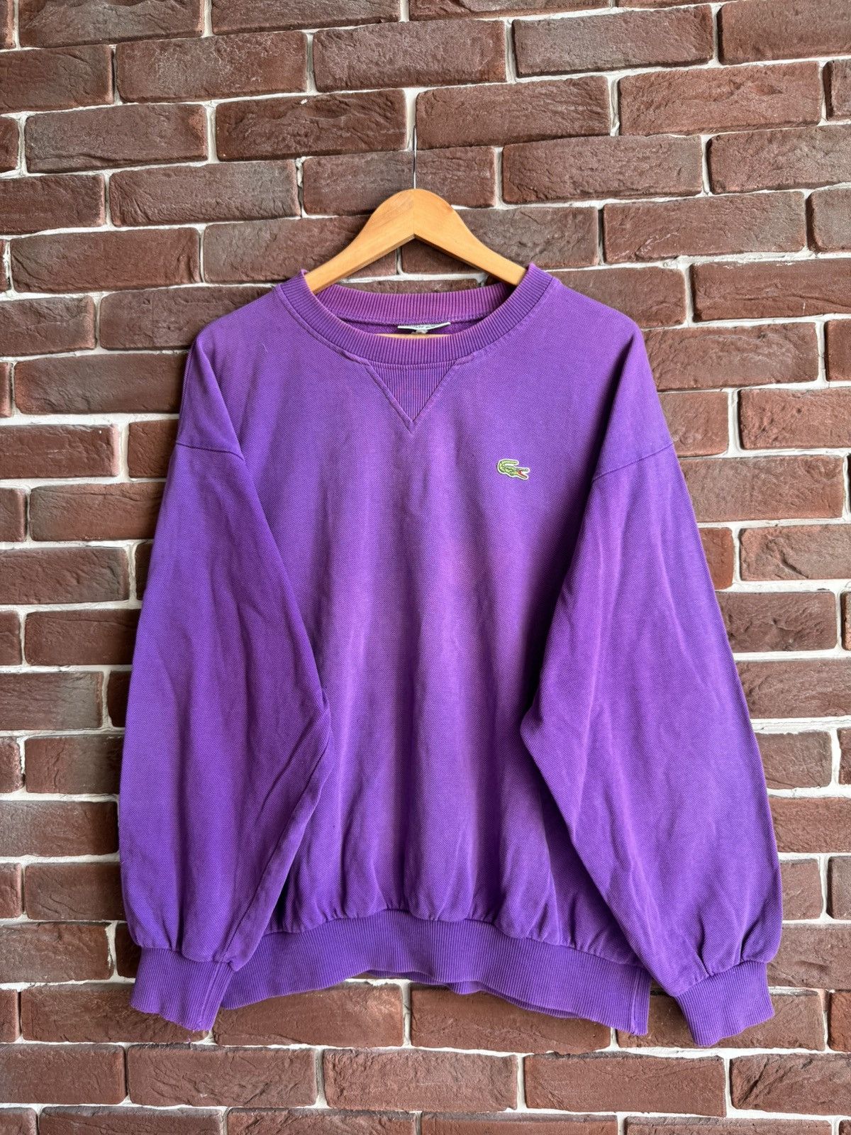 Lacoste Vintage 90s Lacoste Sweatshirt Crewneck Washed Purple Logo Size US L / EU 52-54 / 3 - 1 Thumbnail