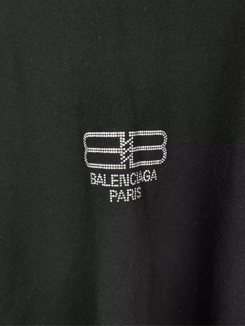 Balenciaga Balenciaga Black rhinestone BB lock logo short sleeve Size US XS / EU 42 / 0 - 4 Thumbnail