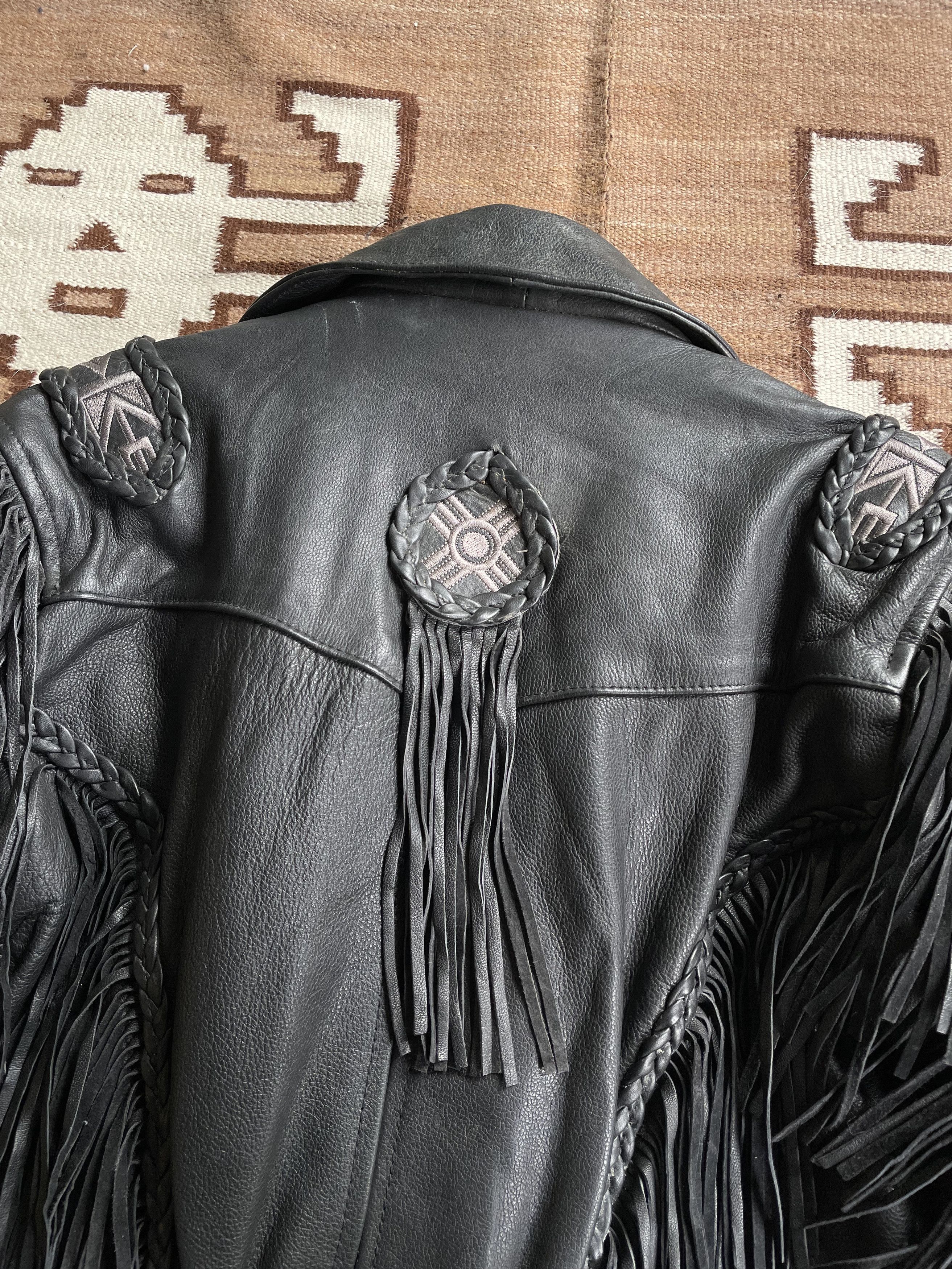 Cowboy Equipment Heros by Held Vintage Leather Fringed Biker Jacket 6922AC Size L / US 10 / IT 46 - 9 Thumbnail