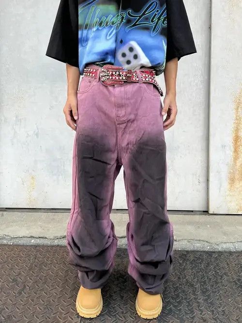 Jean Deep Dye Purple Straight Denim Jeans Size US 30 / EU 46 - 4 Thumbnail